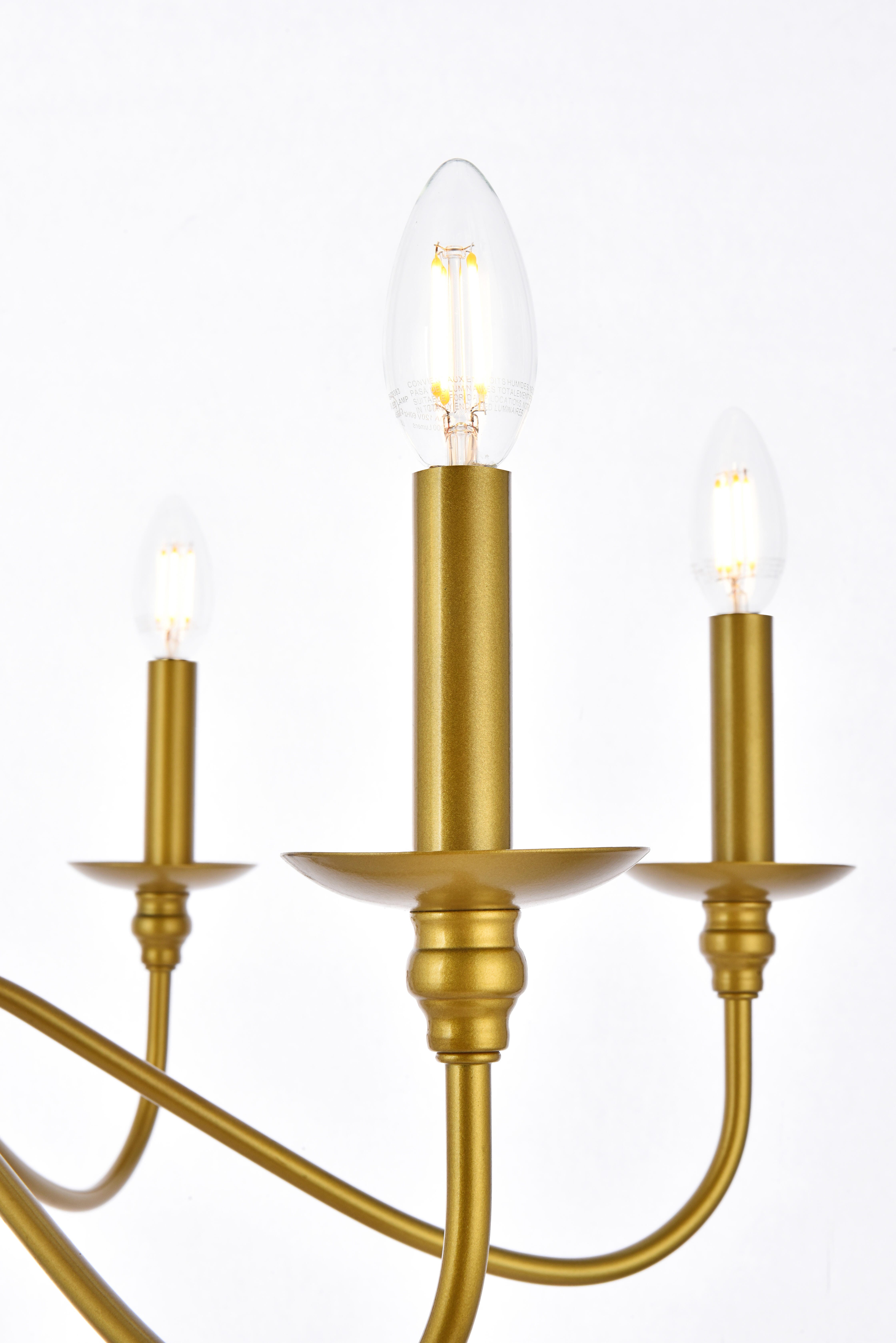 Living District Rohan 42 Inch Chandelier In Brass, Brass, large