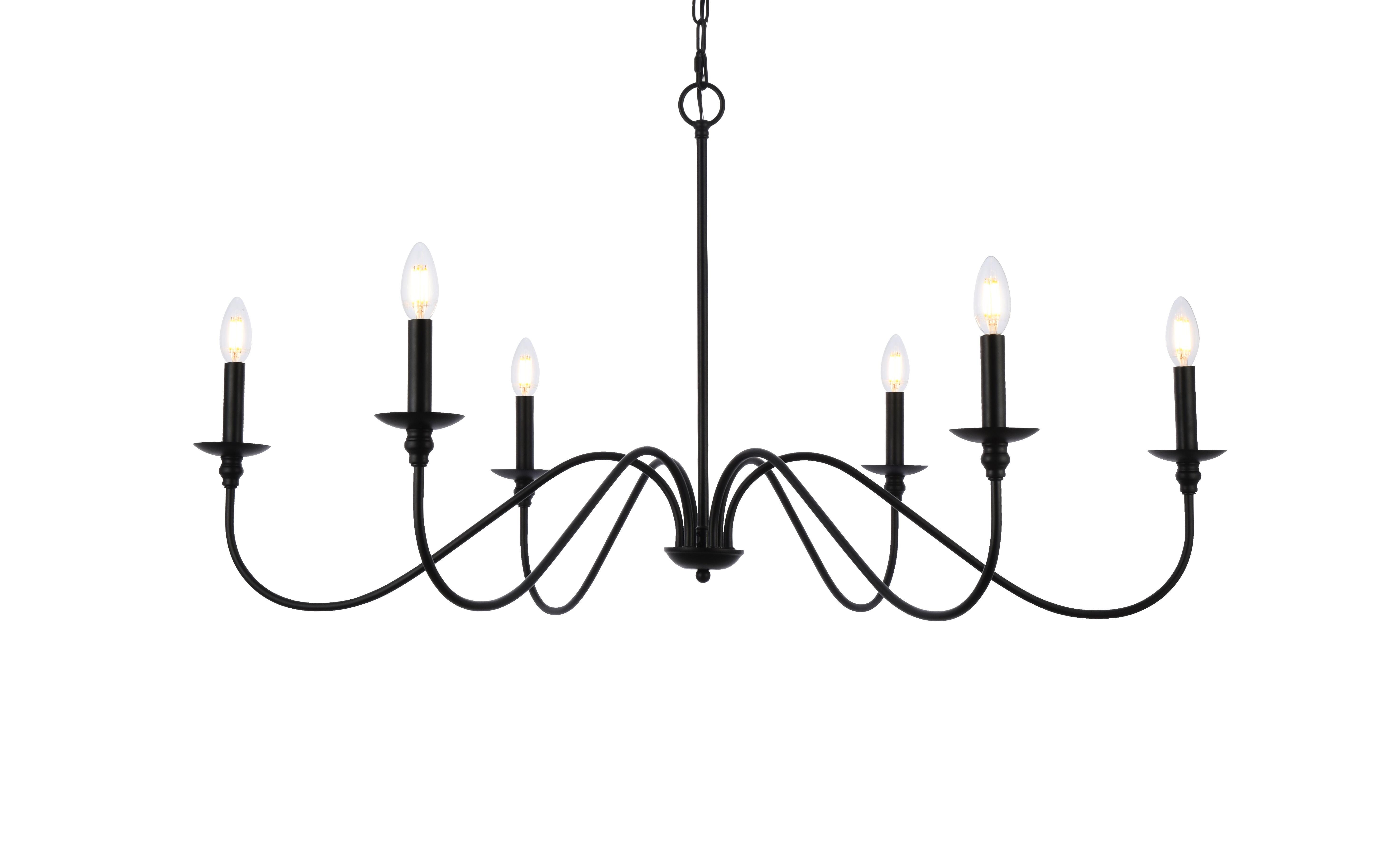 Living District Rohan Chandelier, Matte Black, large