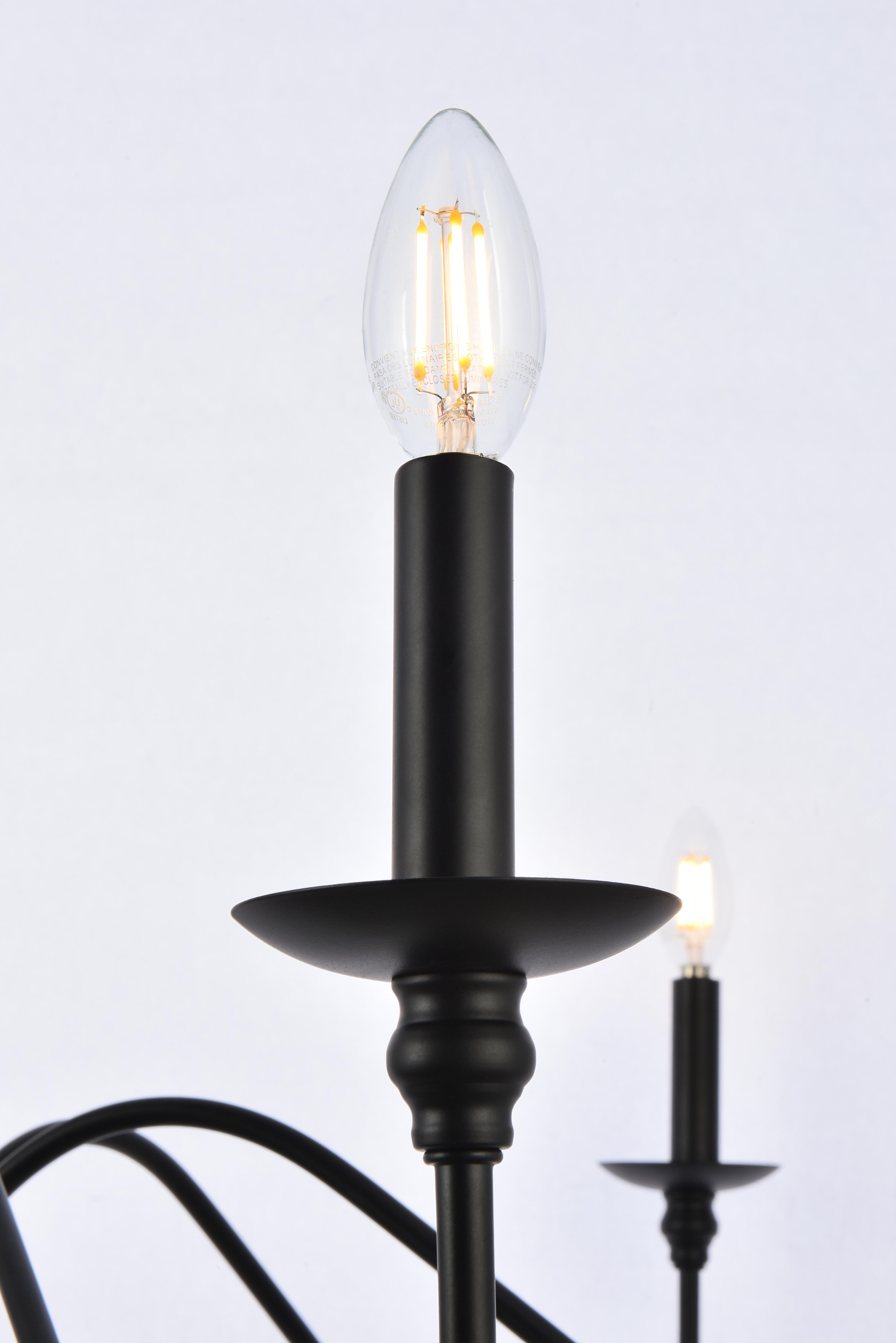 Living District Rohan Chandelier, Matte Black, large