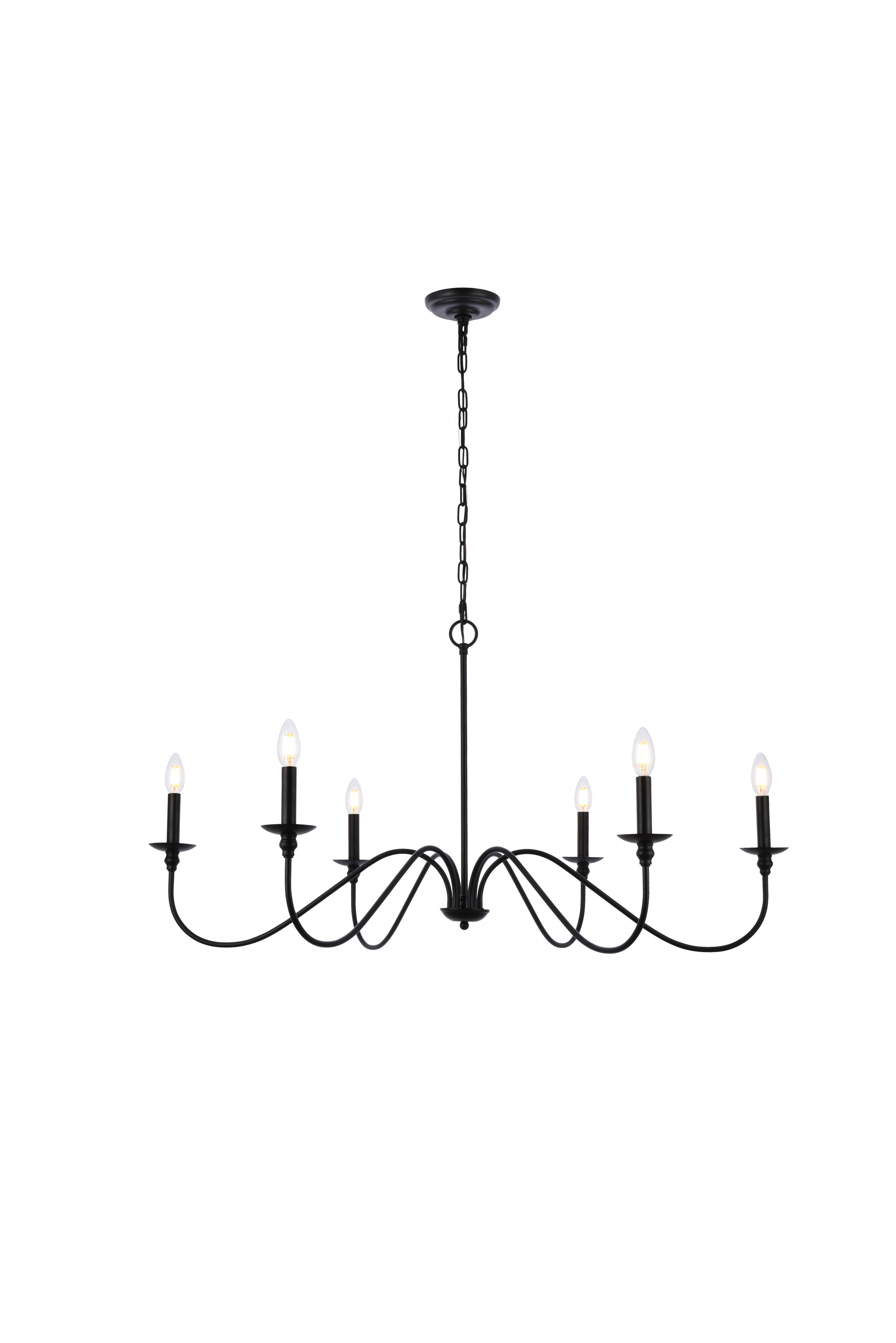 Living District Rohan Chandelier, Matte Black, large