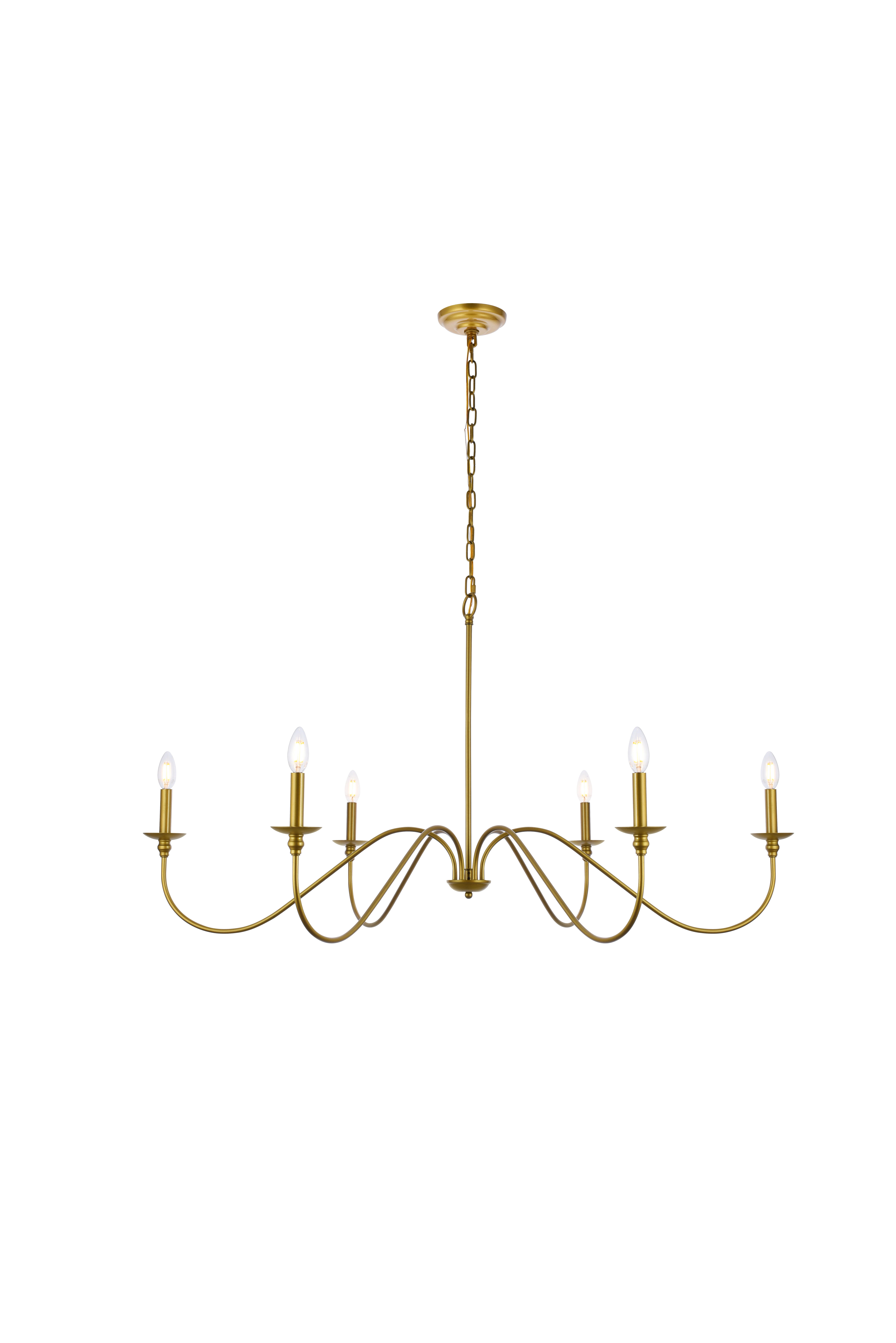 Living District Rohan 48 Inch Chandelier In Brass, Brass, large