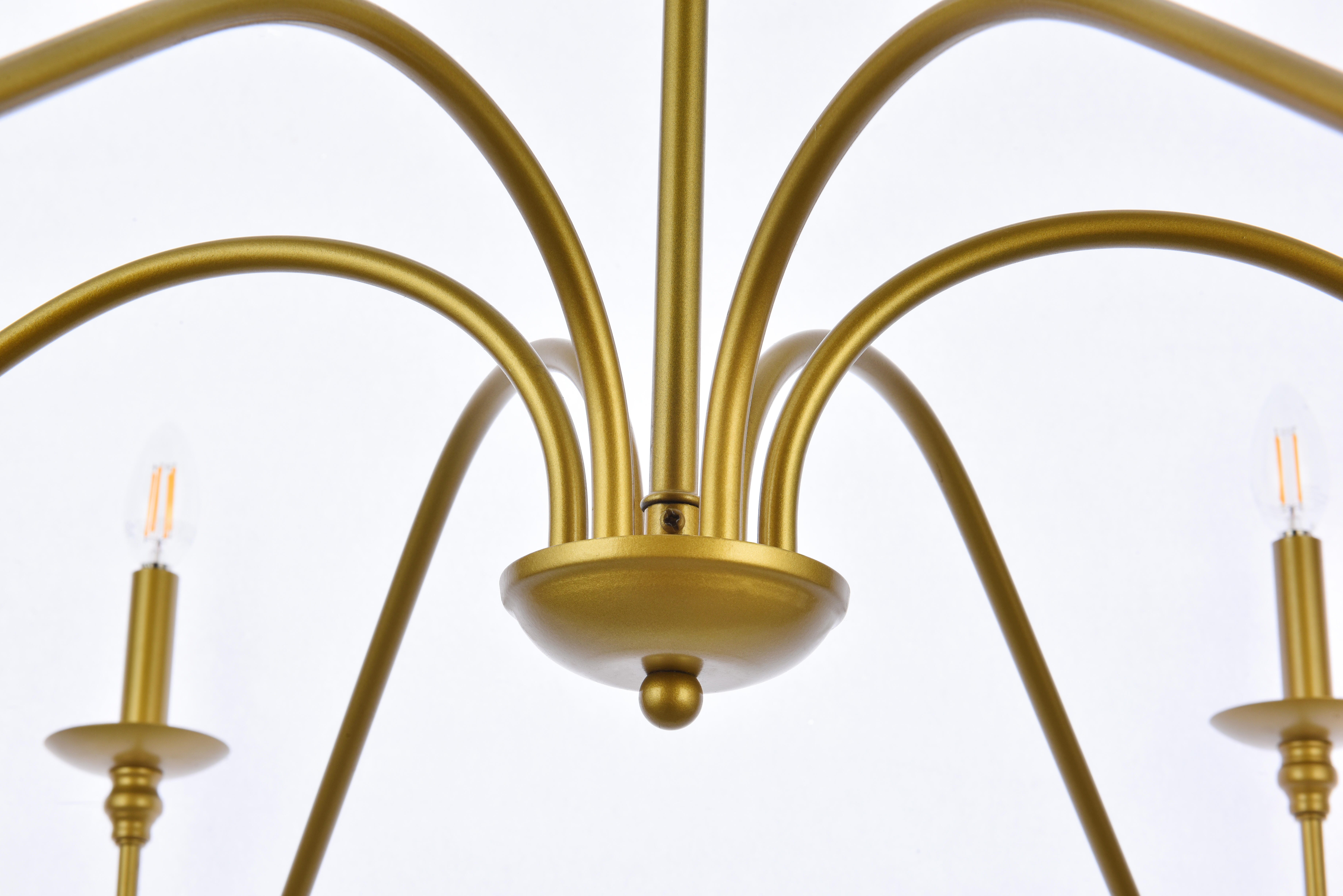 Living District Rohan 48 Inch Chandelier In Brass, Brass, large
