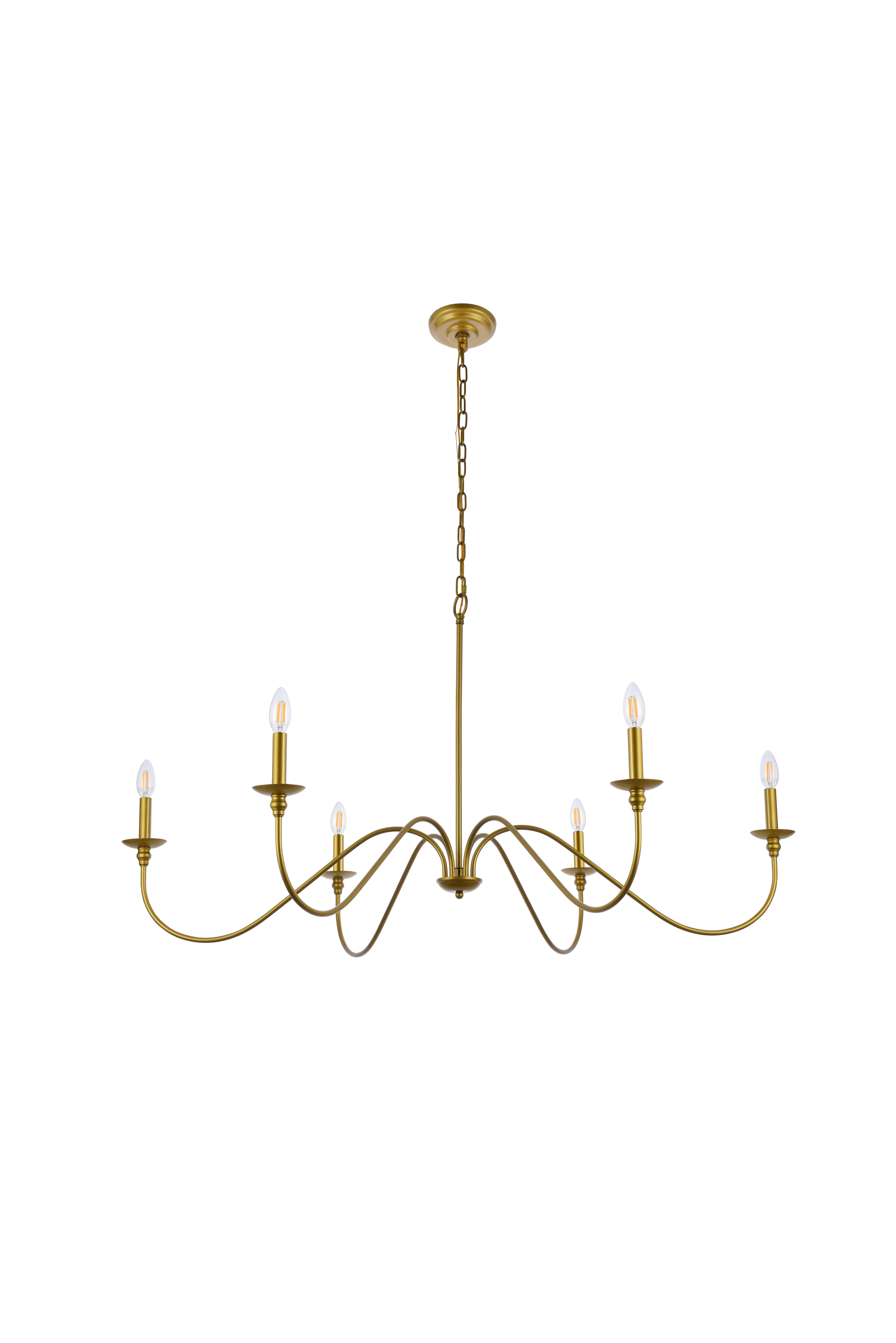 Living District Rohan 48 Inch Chandelier In Brass, Brass, large