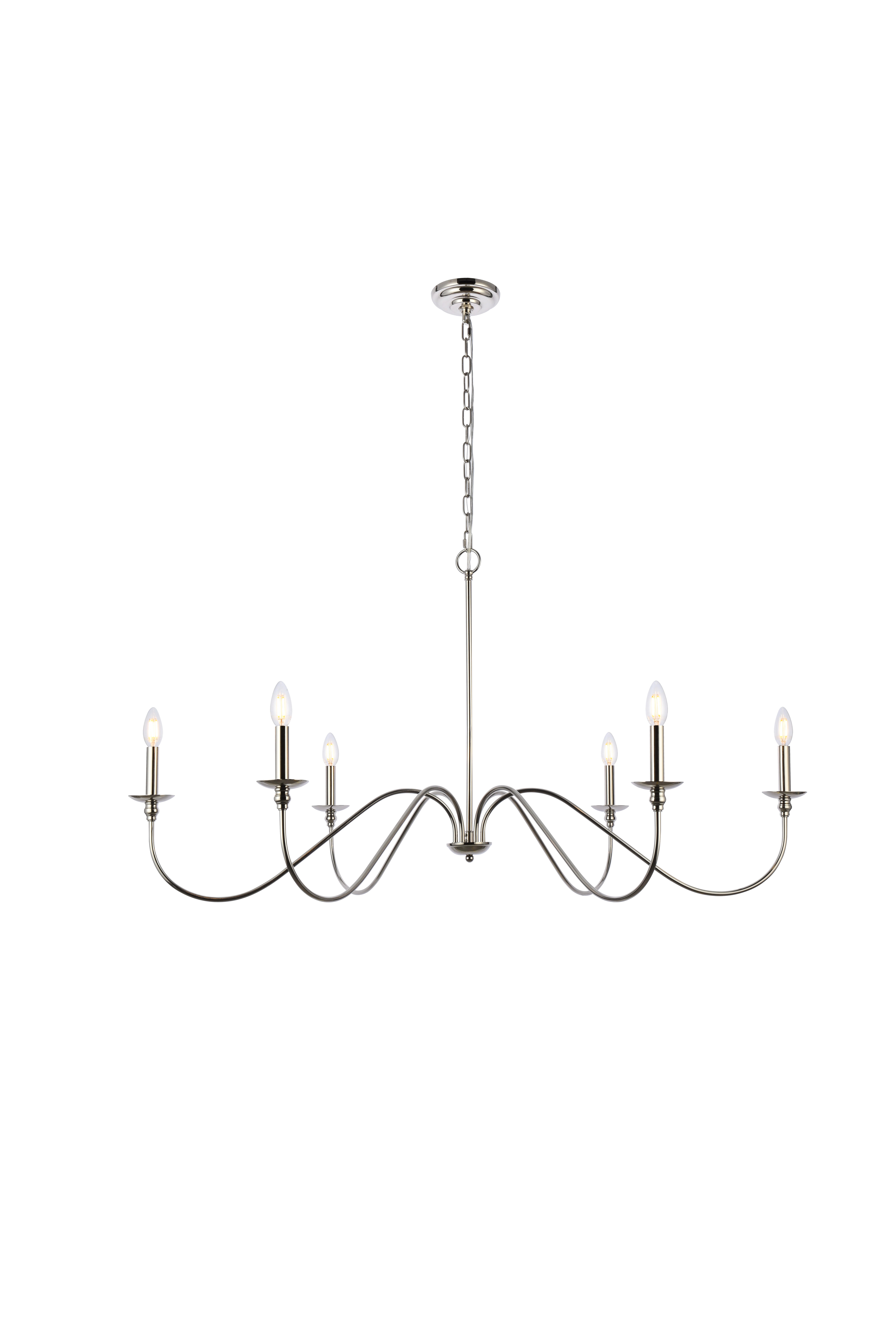 Living District Rohan 48 Inch Chandelier In Polished Nickel, Polished Nickel, large