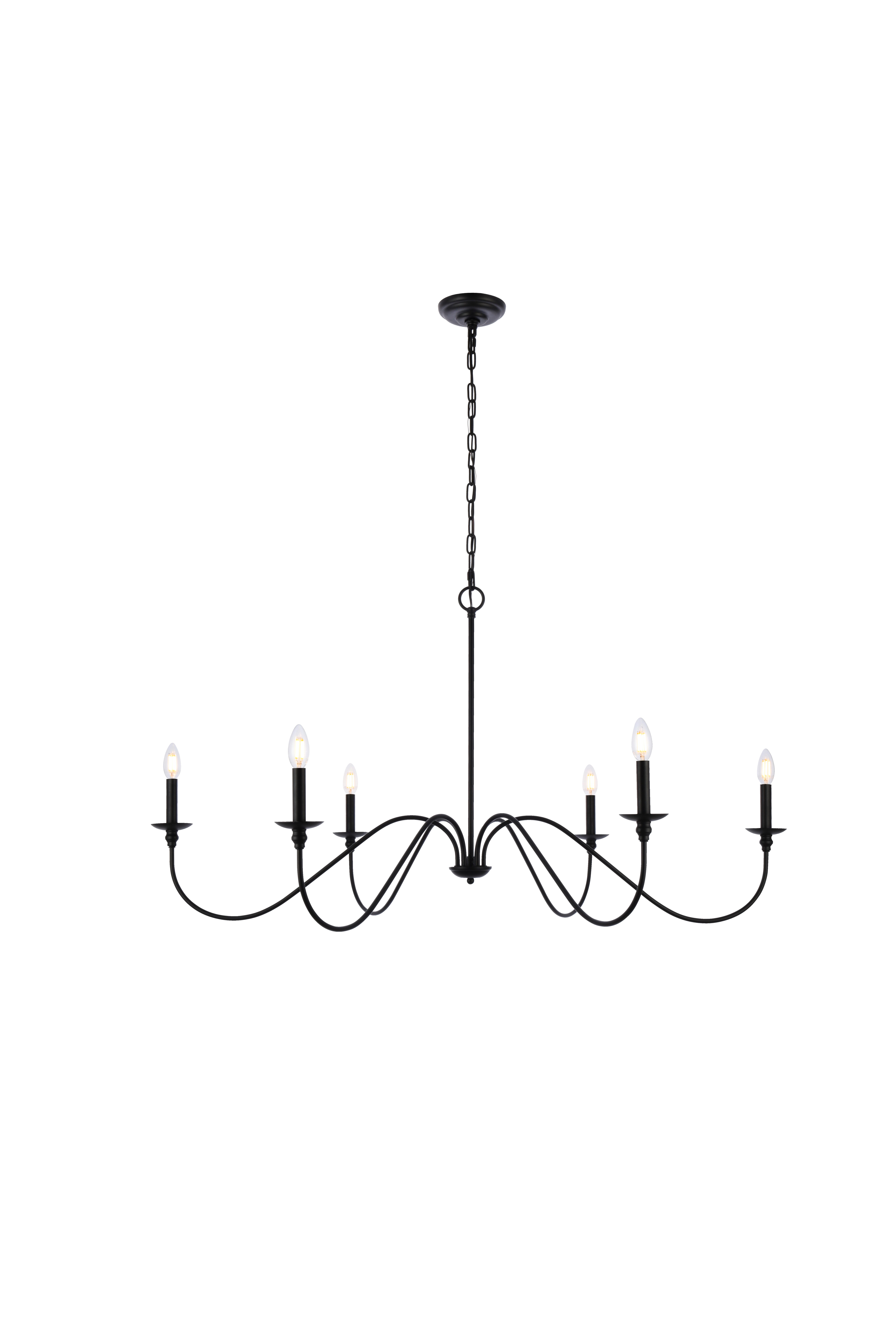Living District Rohan 48 Inch Chandelier In Matte Black, Matte Black, large