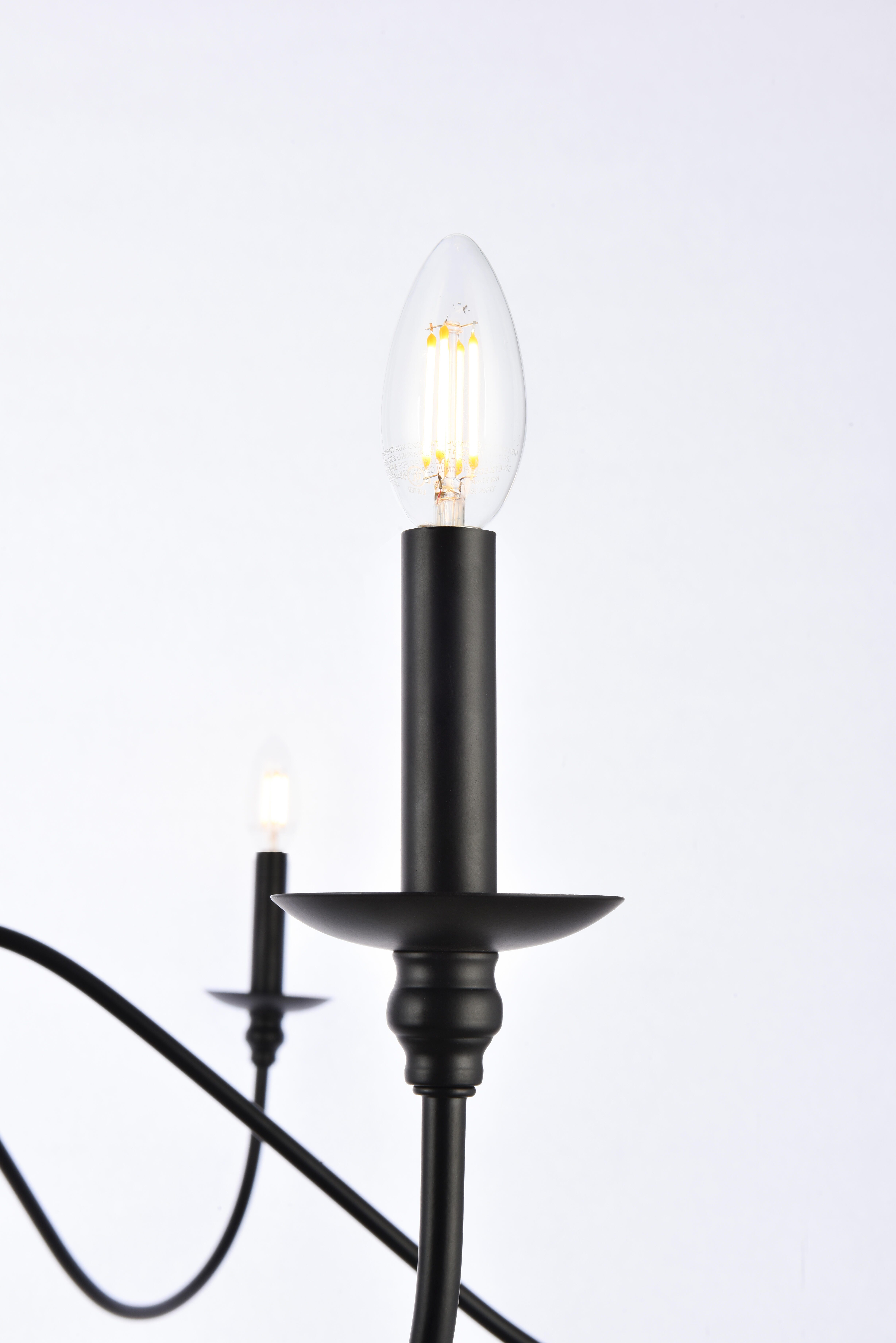 Living District Rohan 48 Inch Chandelier In Matte Black, Matte Black, large