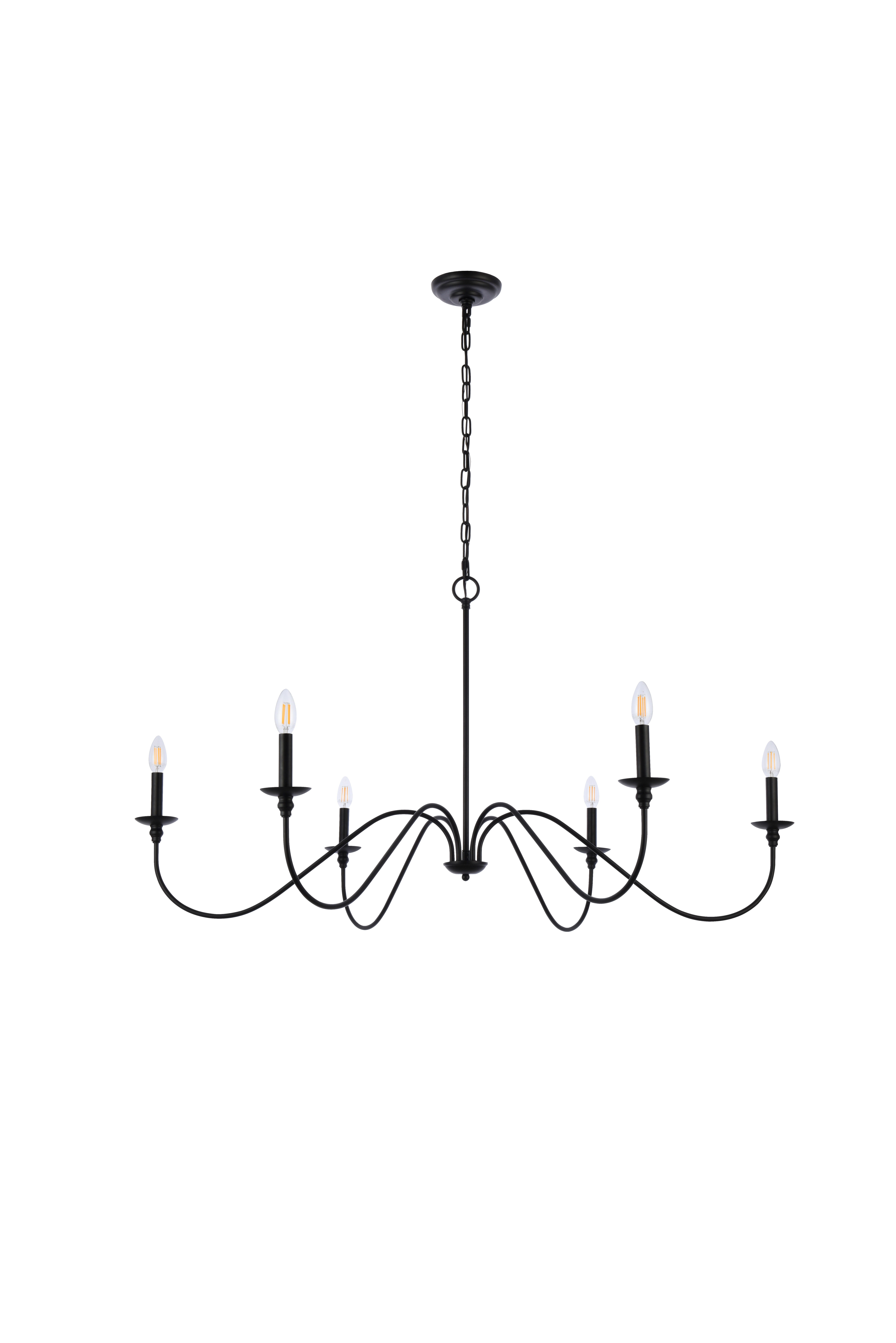 Living District Rohan 48 Inch Chandelier In Matte Black, Matte Black, large