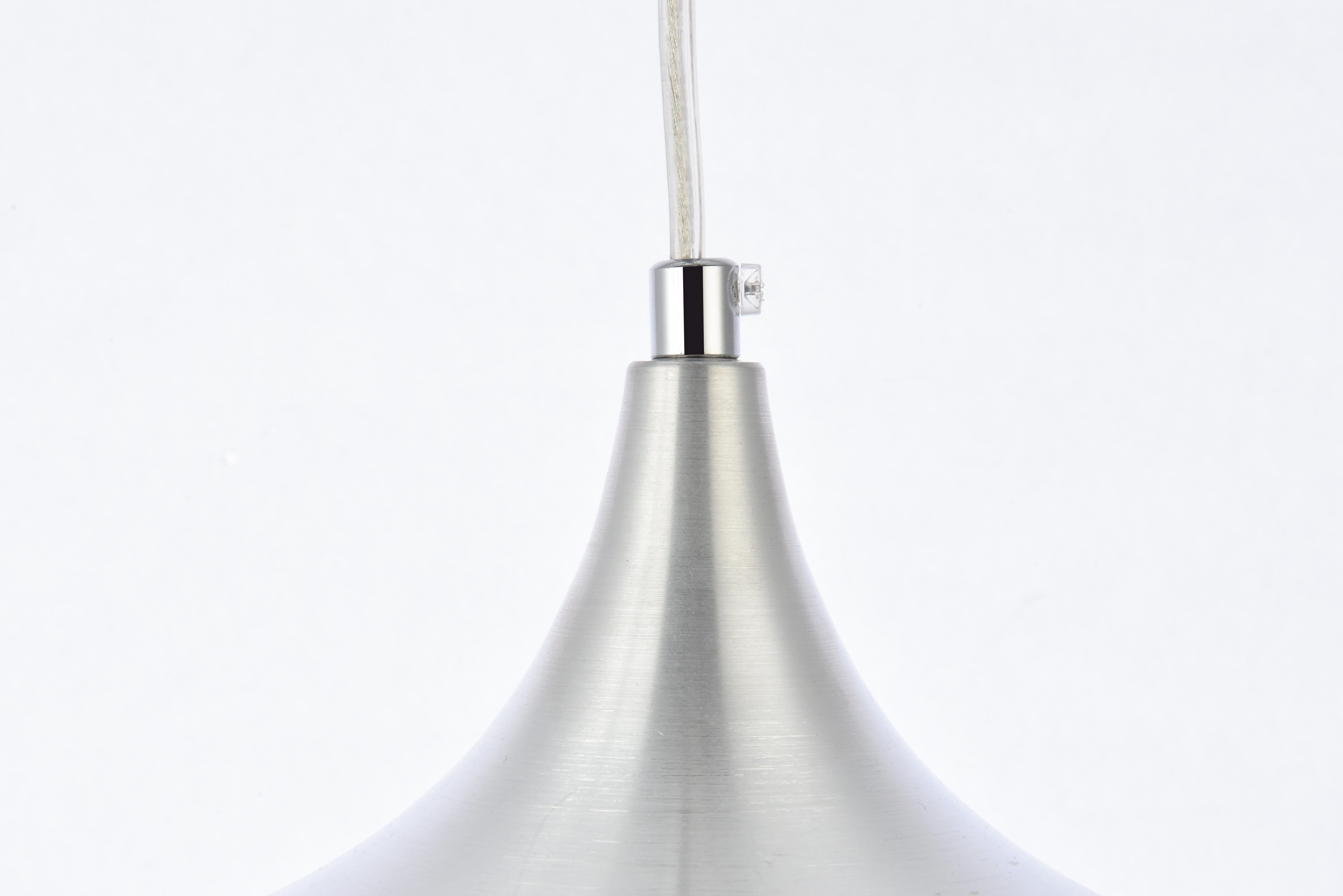 Living District Nora 1 Light Burnished Nickel Plug-In Pendant, Burnished Nickel, large
