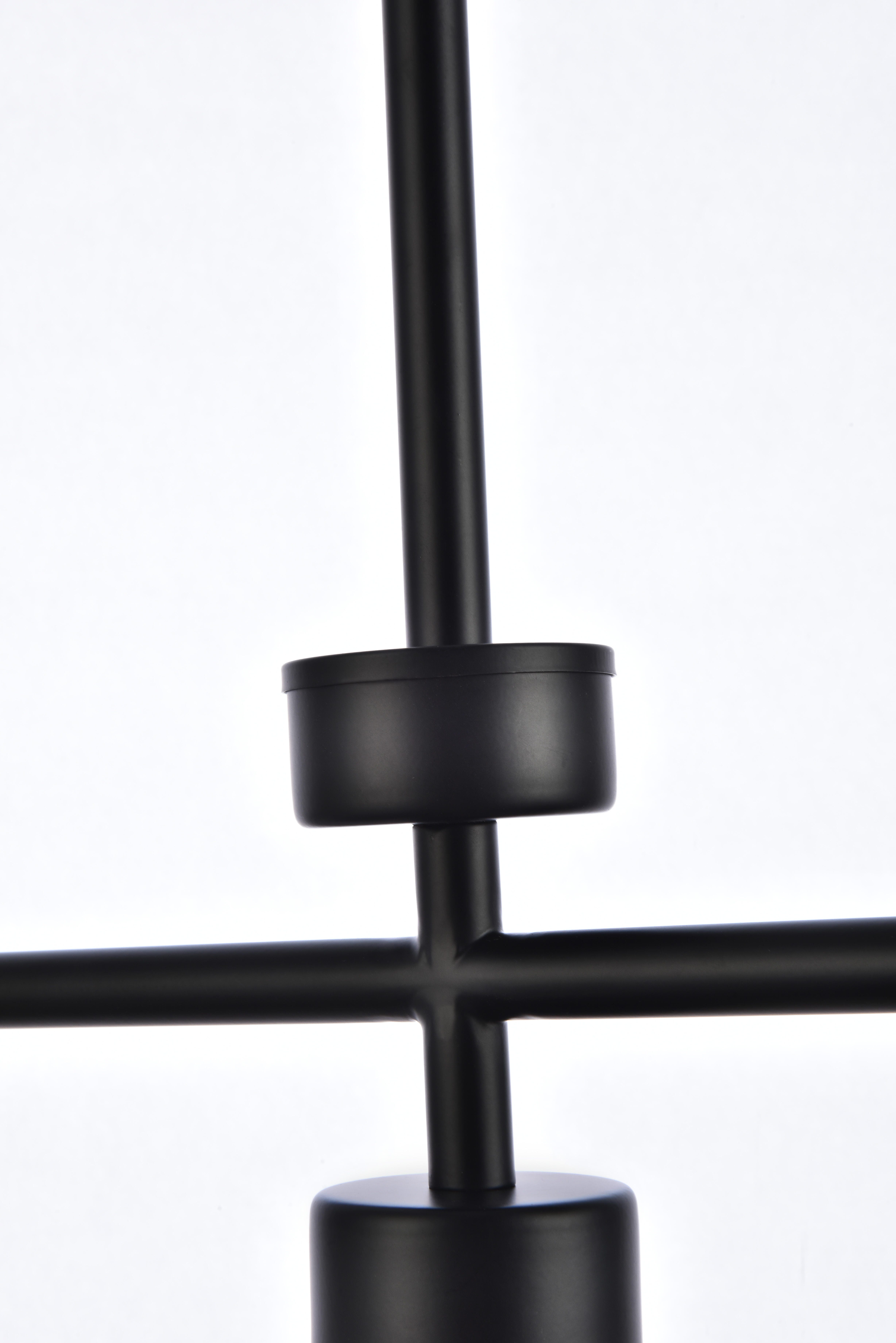 Living District Mera 3 Lights Black Pendant, Black/Clear, large