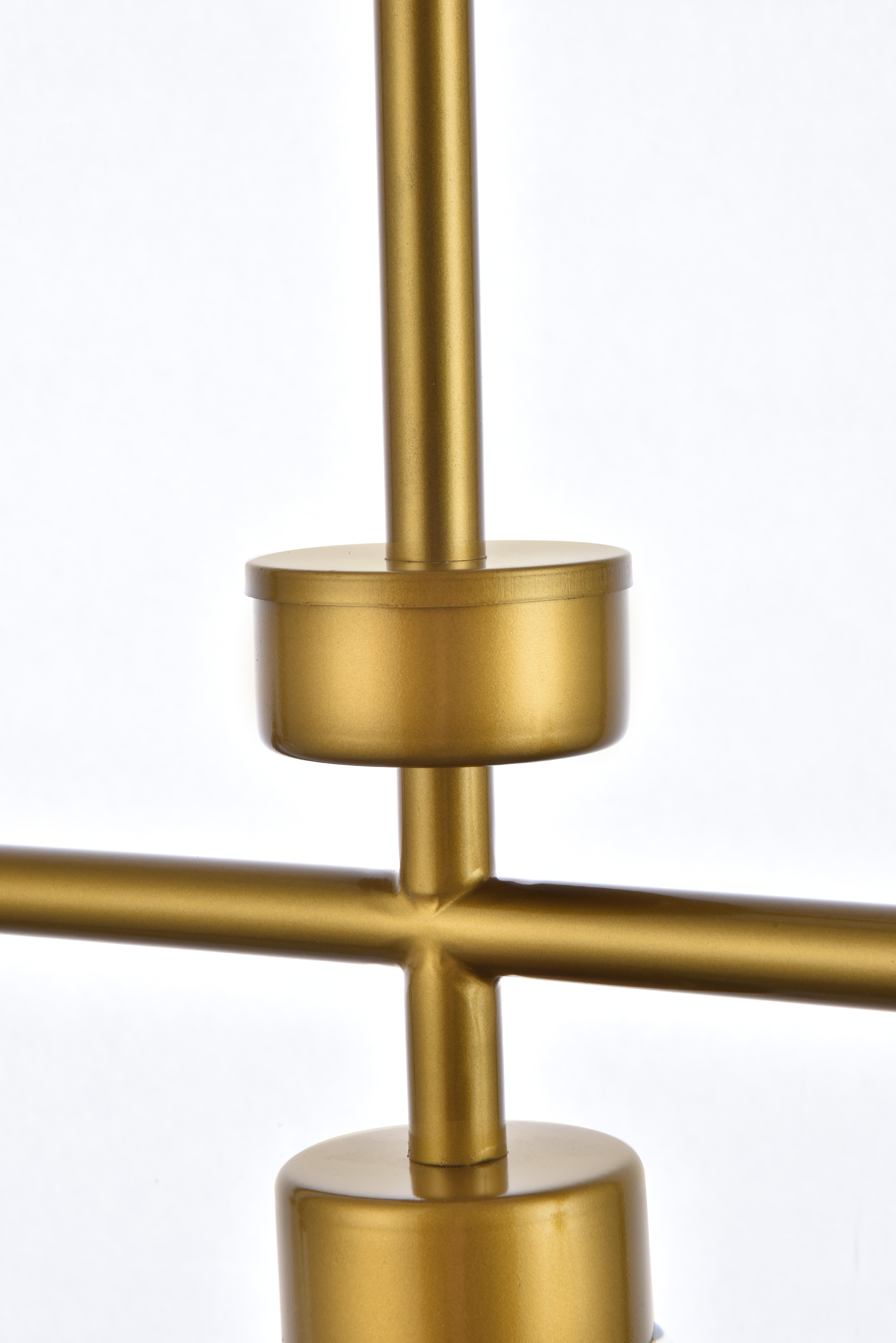 Living District Mera 3 Lights Brass Pendant, Brass/Clear, large