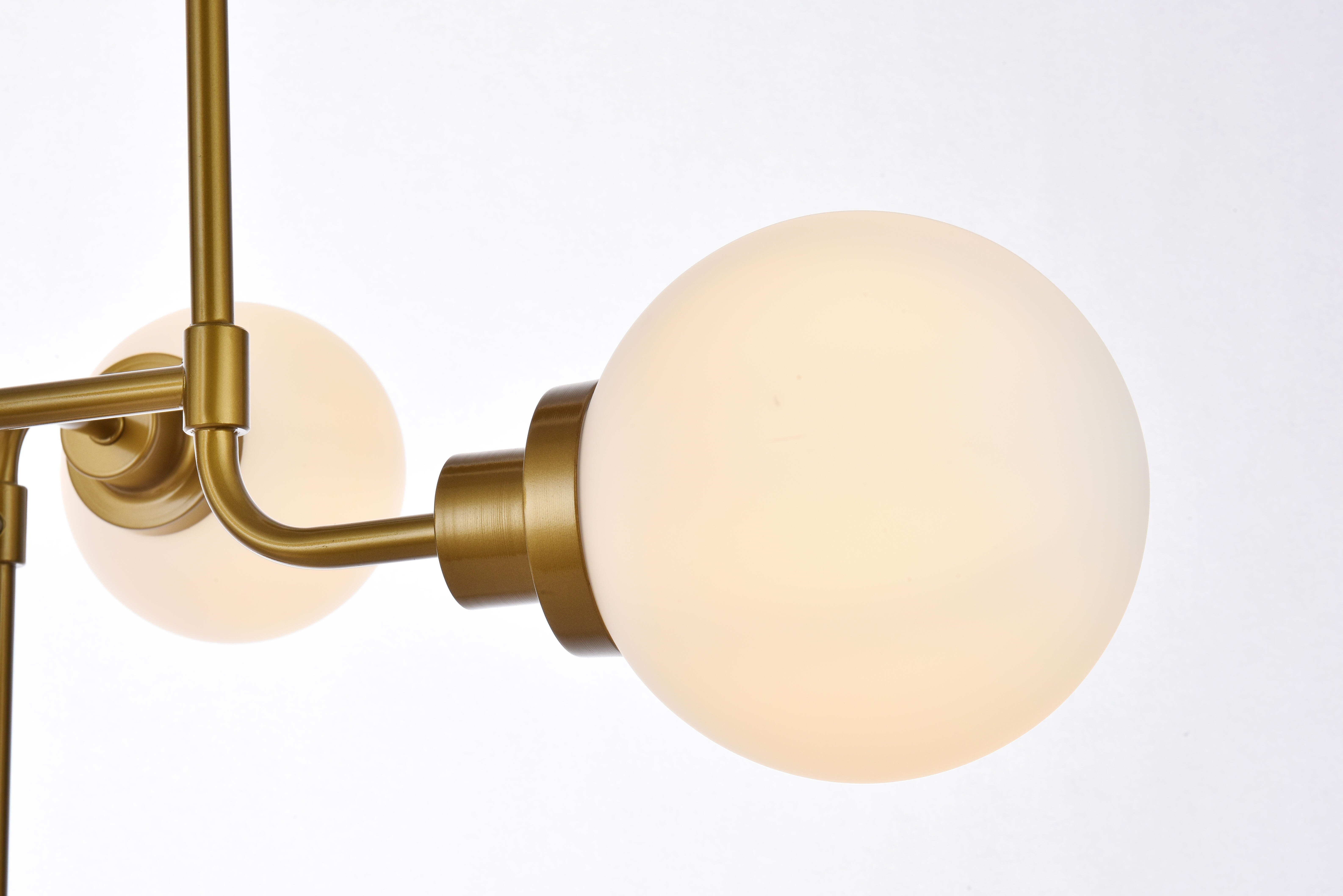 Living District Hanson 8 Lights Pendant In Brass With Frosted Shade, , large