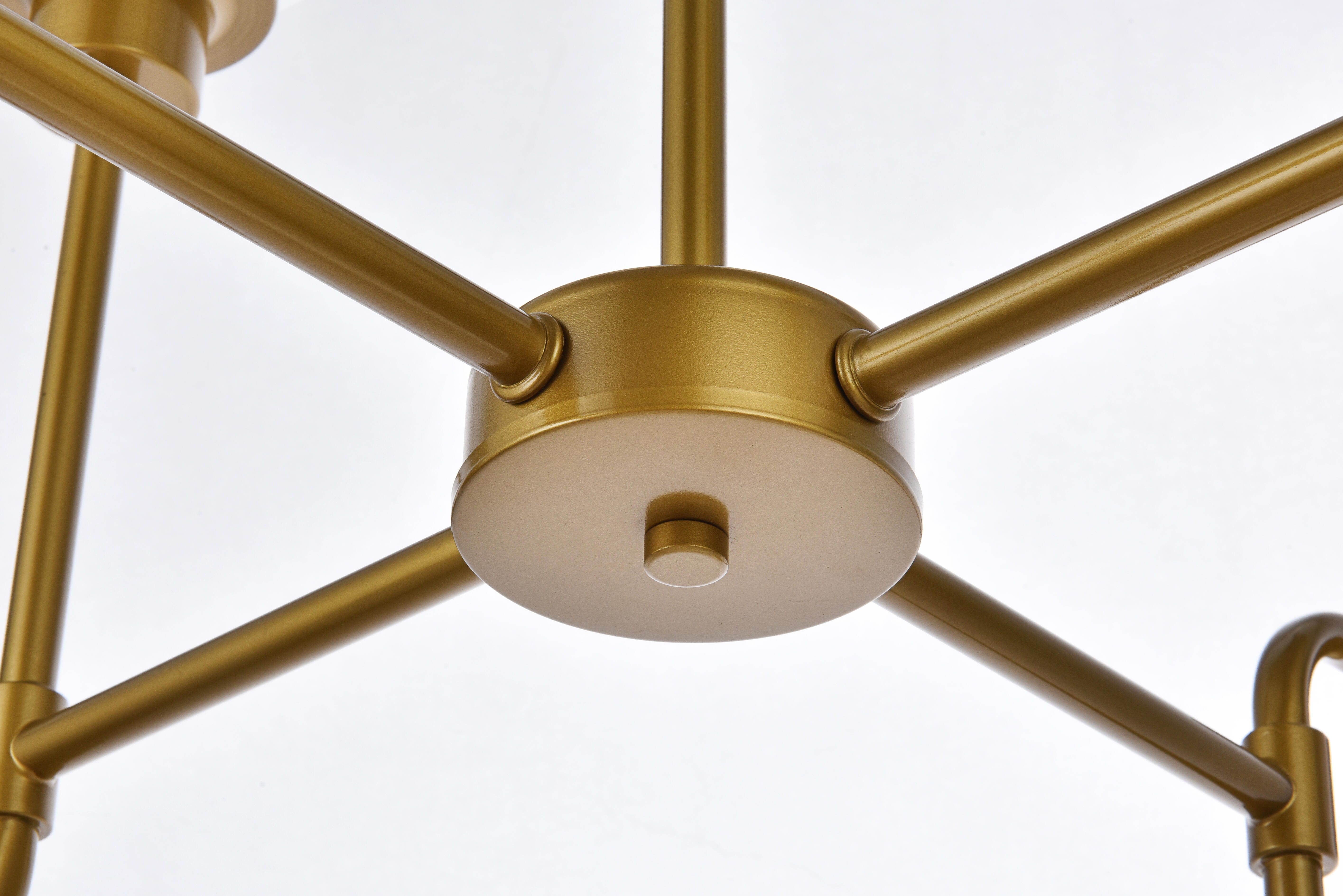 Living District Hanson 8 Lights Pendant In Brass With Frosted Shade, , large