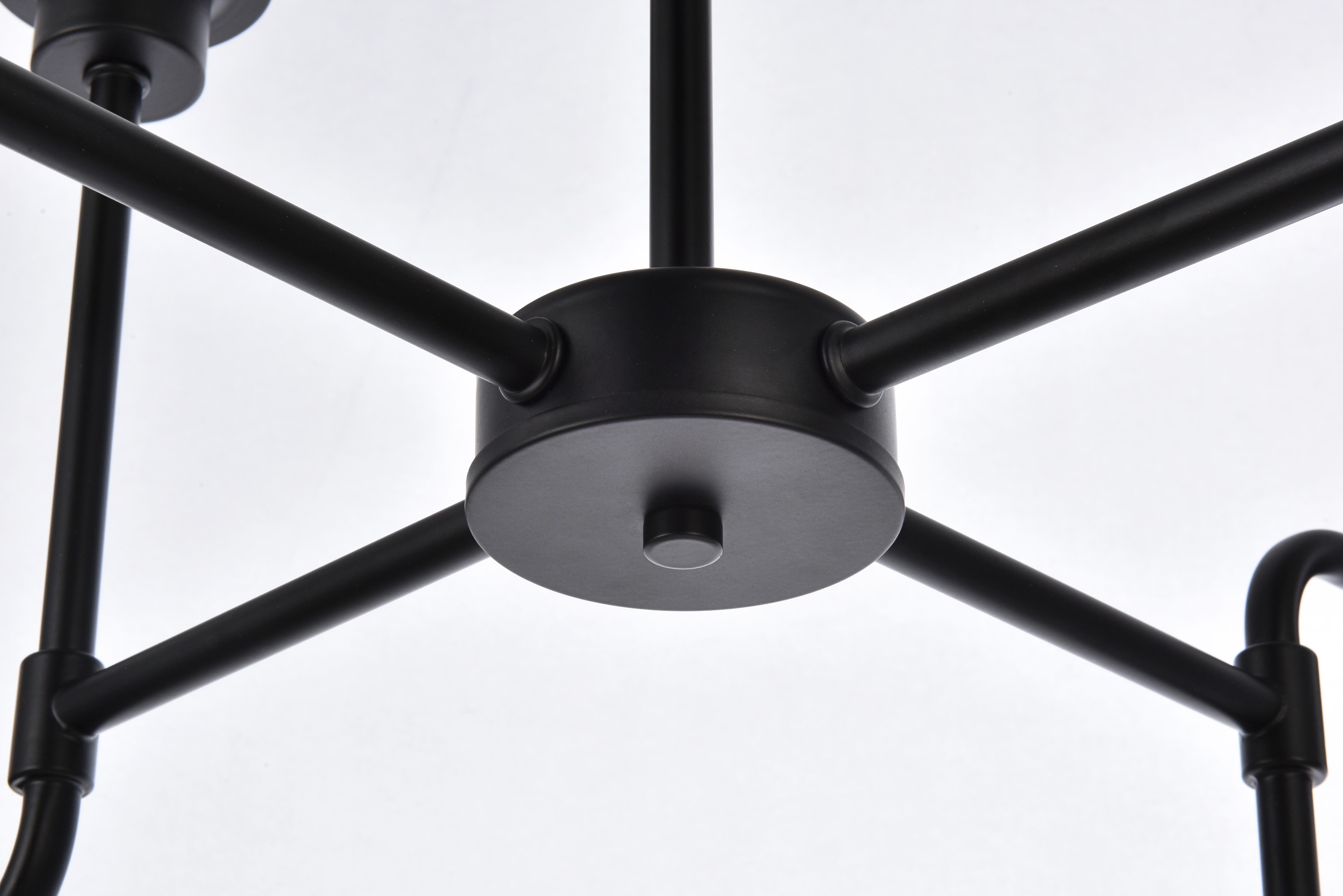 Living District Hanson 8 Lights Pendant In Black With Clear Shade, , large