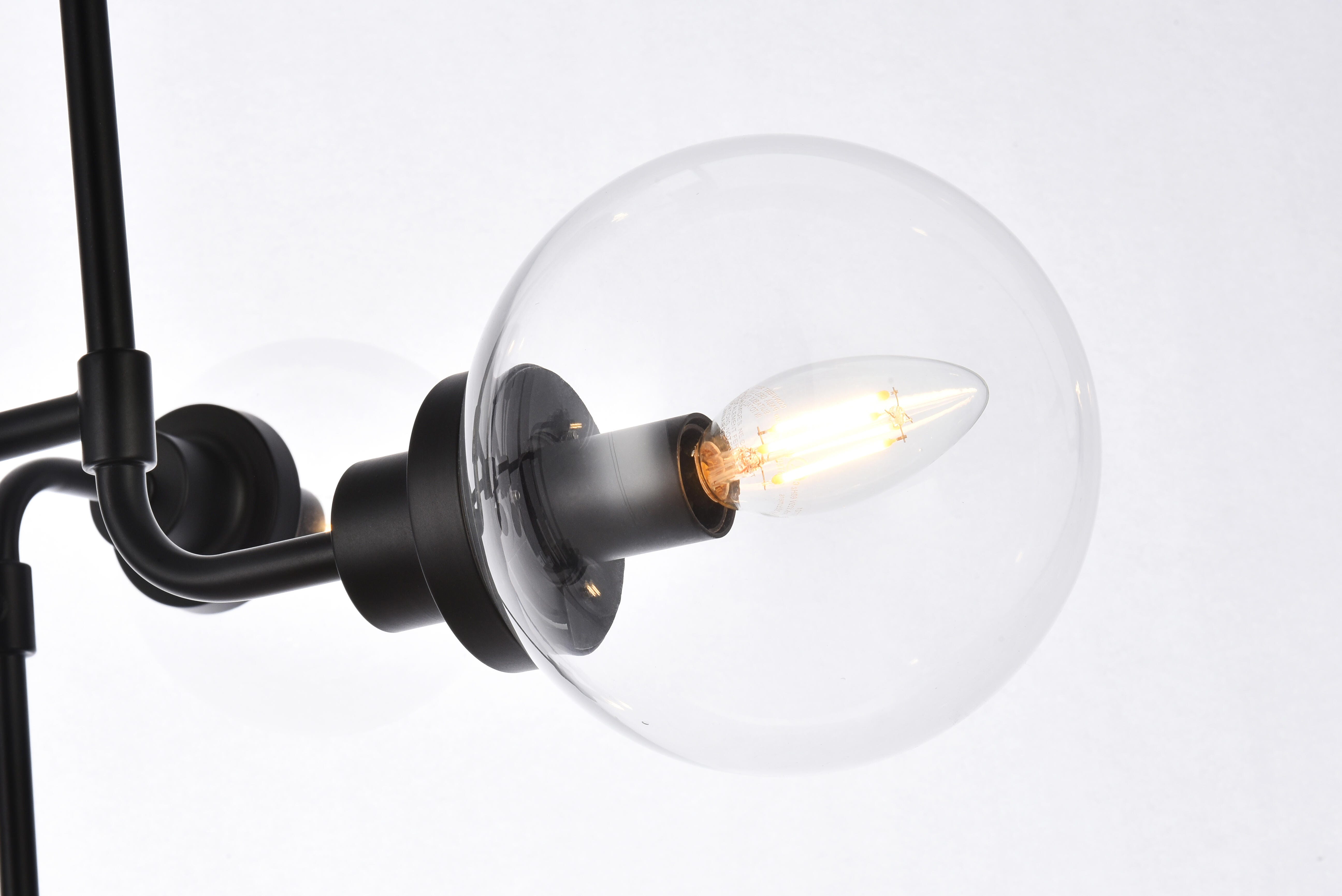 Living District Hanson 8 Lights Pendant In Black With Clear Shade, , large