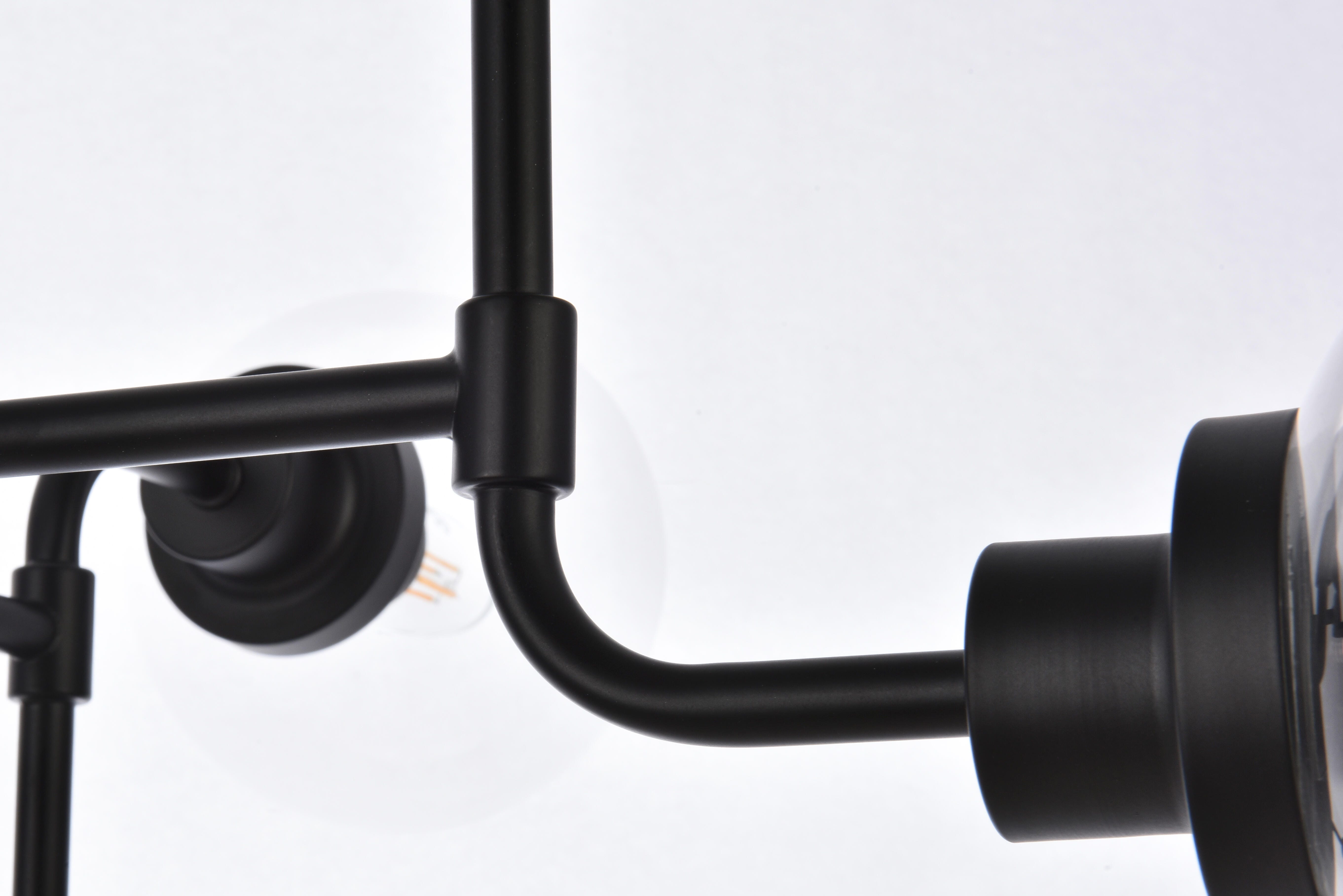 Living District Hanson 8 Lights Pendant In Black With Clear Shade, , large
