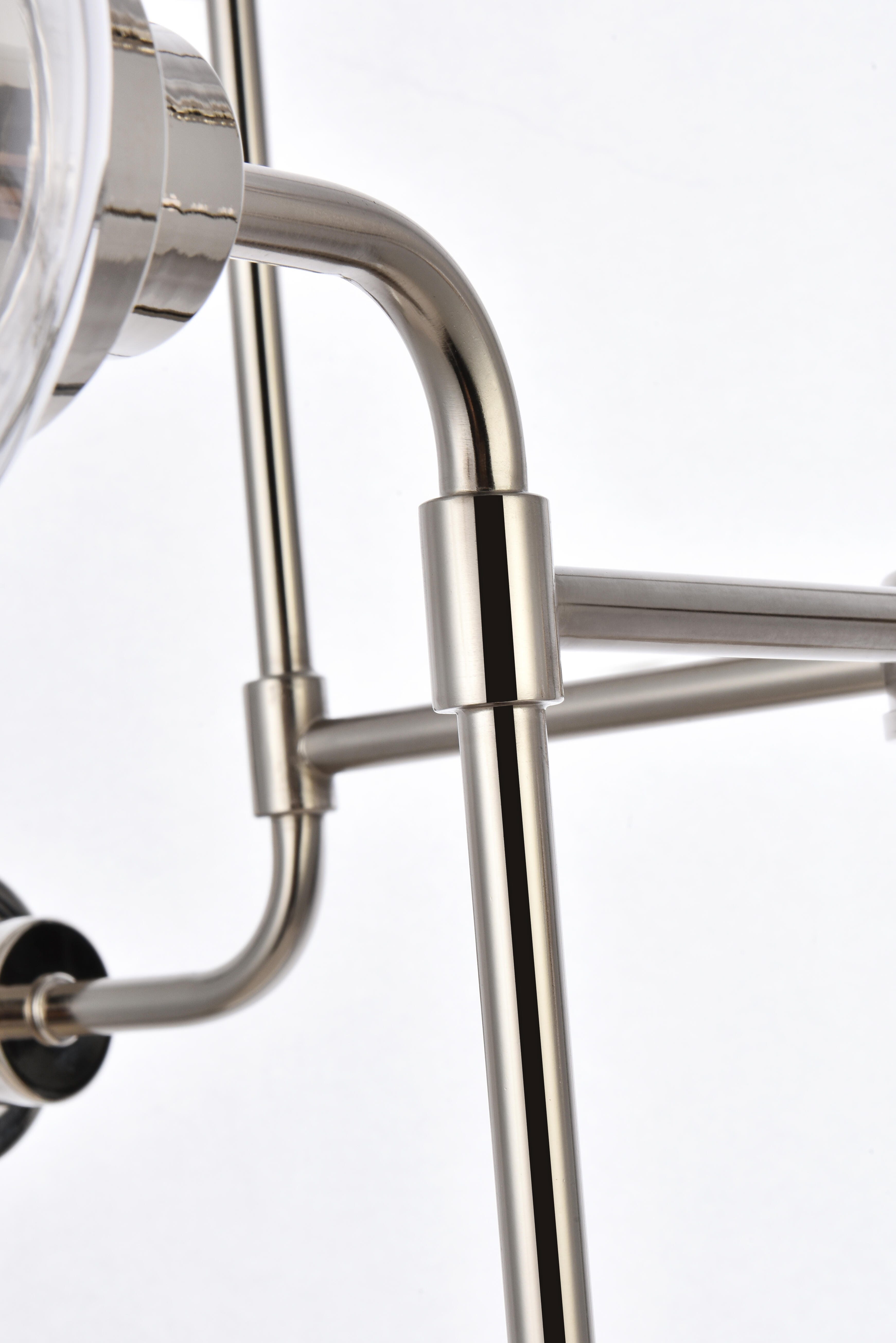 Living District Hanson 8 Lights Pendant In Polished Nickel With Clear Shade, , large