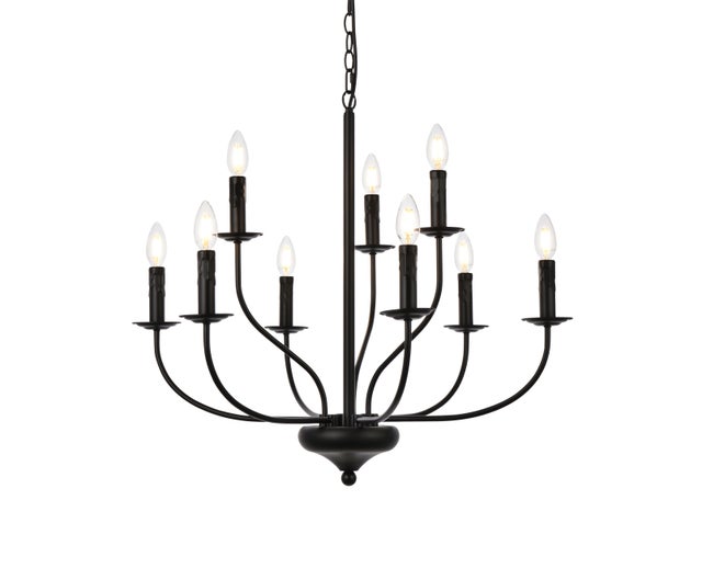 Living District Westley 9 Lights Pendant In Black, Black