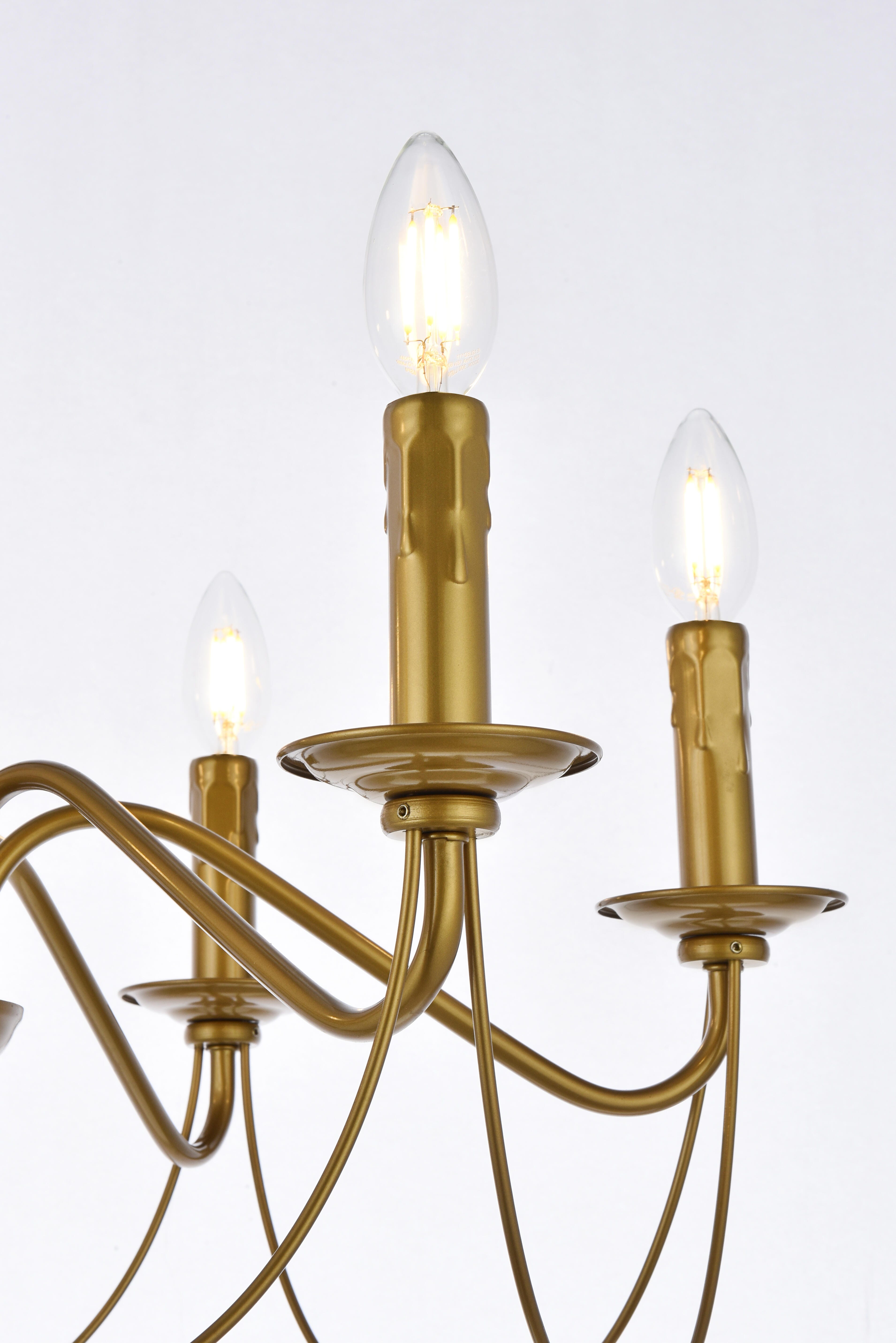 Living District Westley 6 Lights Pendant In Brass, Brass, large