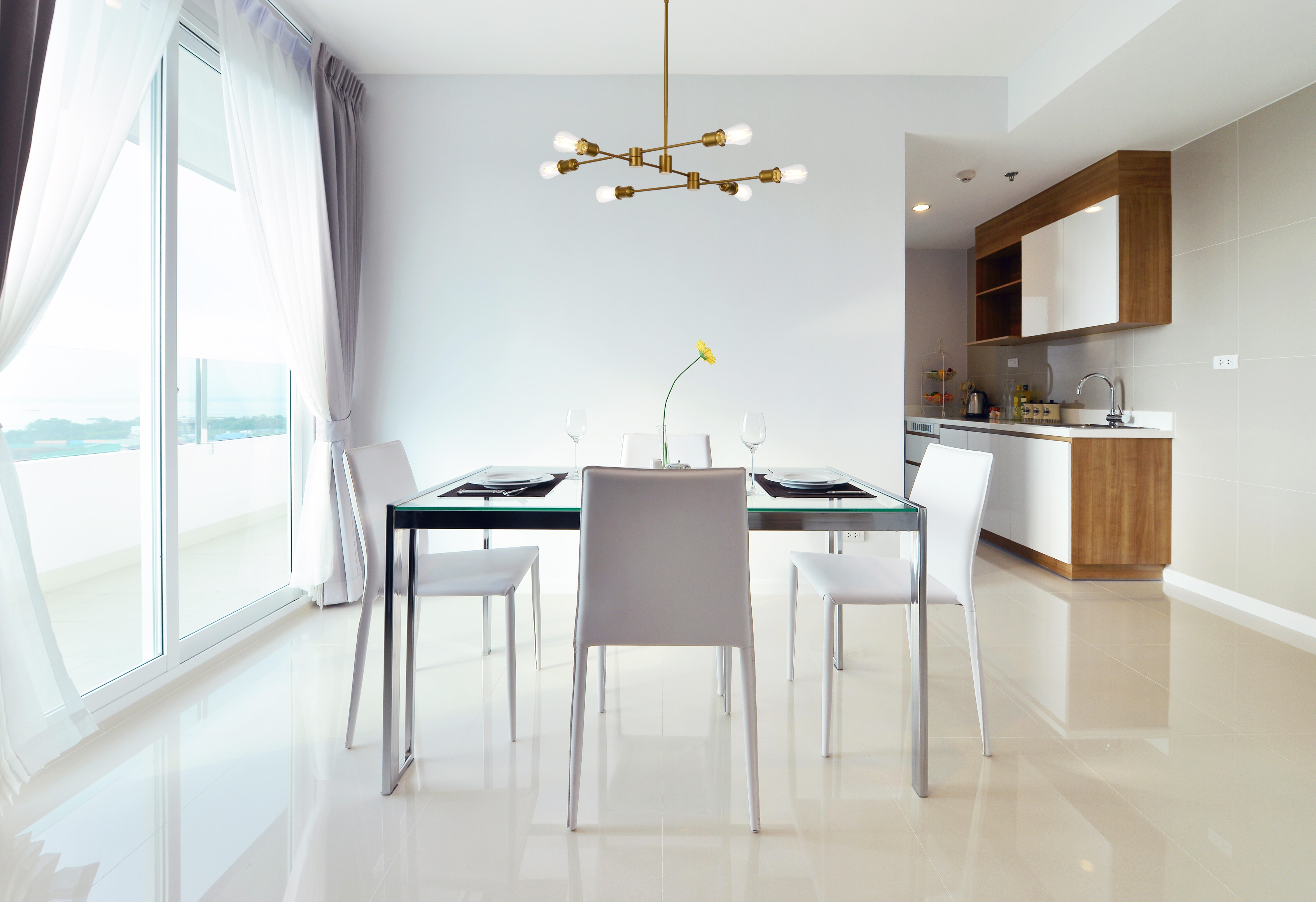 Living District Xavier 6 Lights Pendant In Brass, , rollover