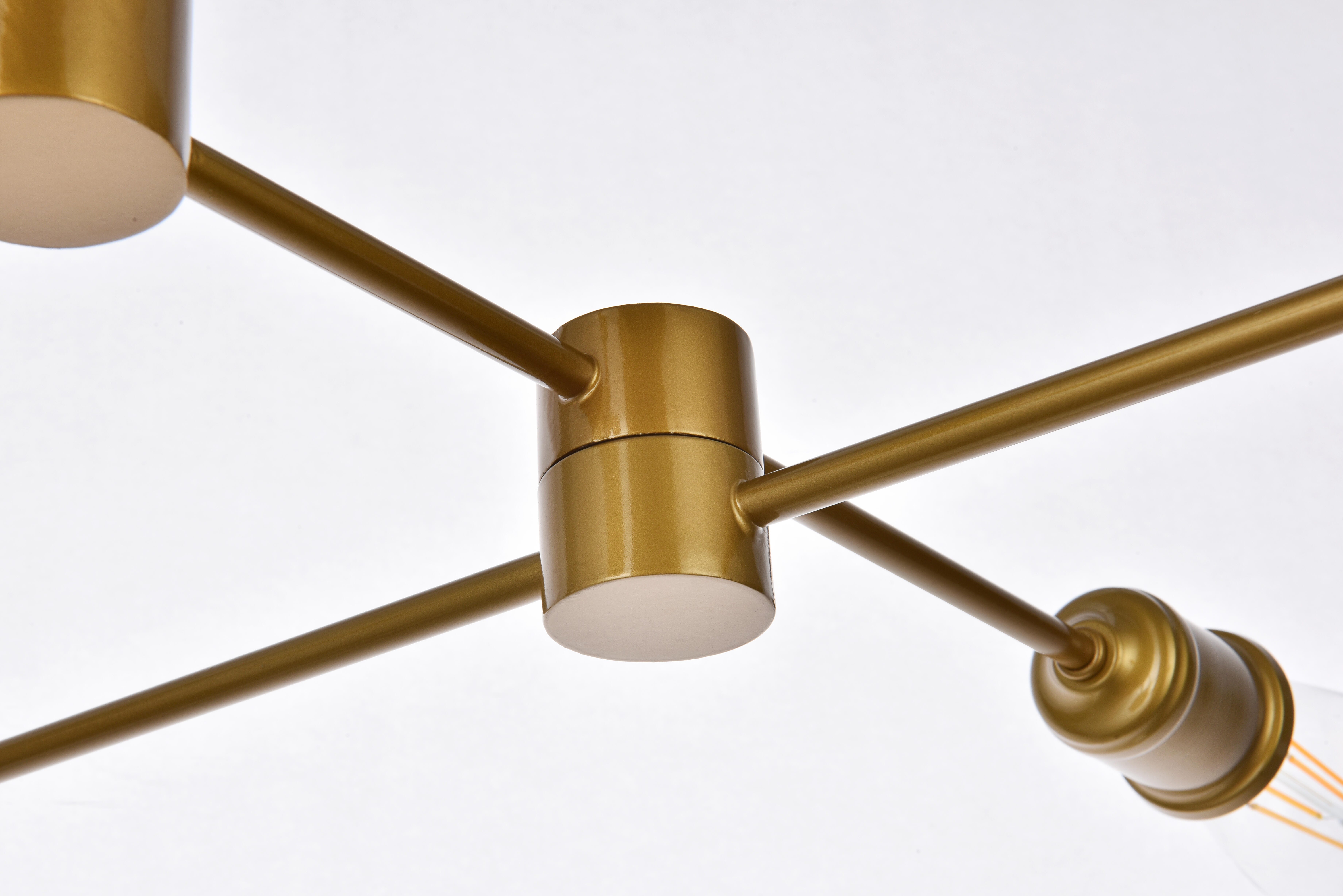 Living District Xavier 6 Lights Pendant In Brass, , large