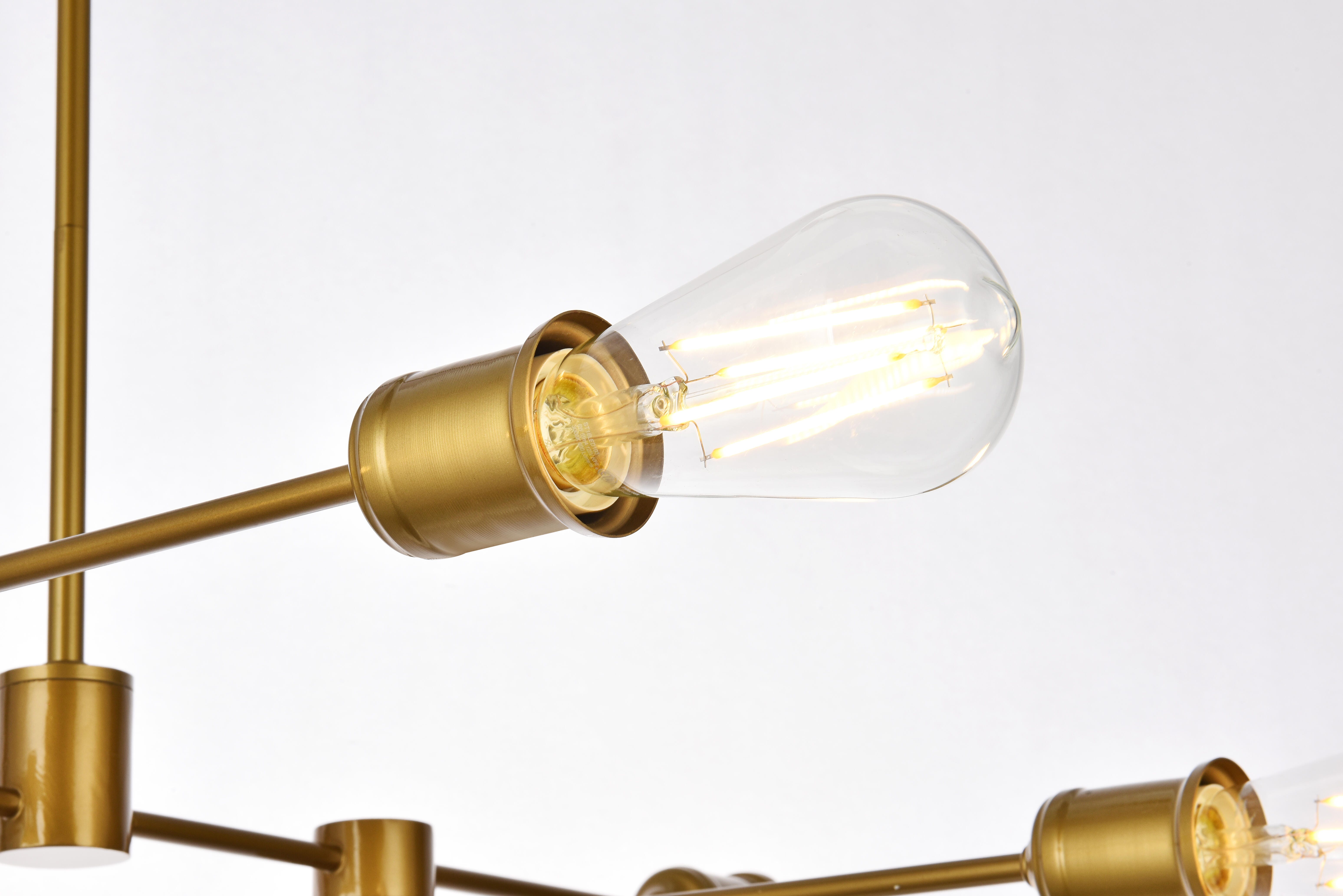 Living District Xavier 6 Lights Pendant In Brass, , large