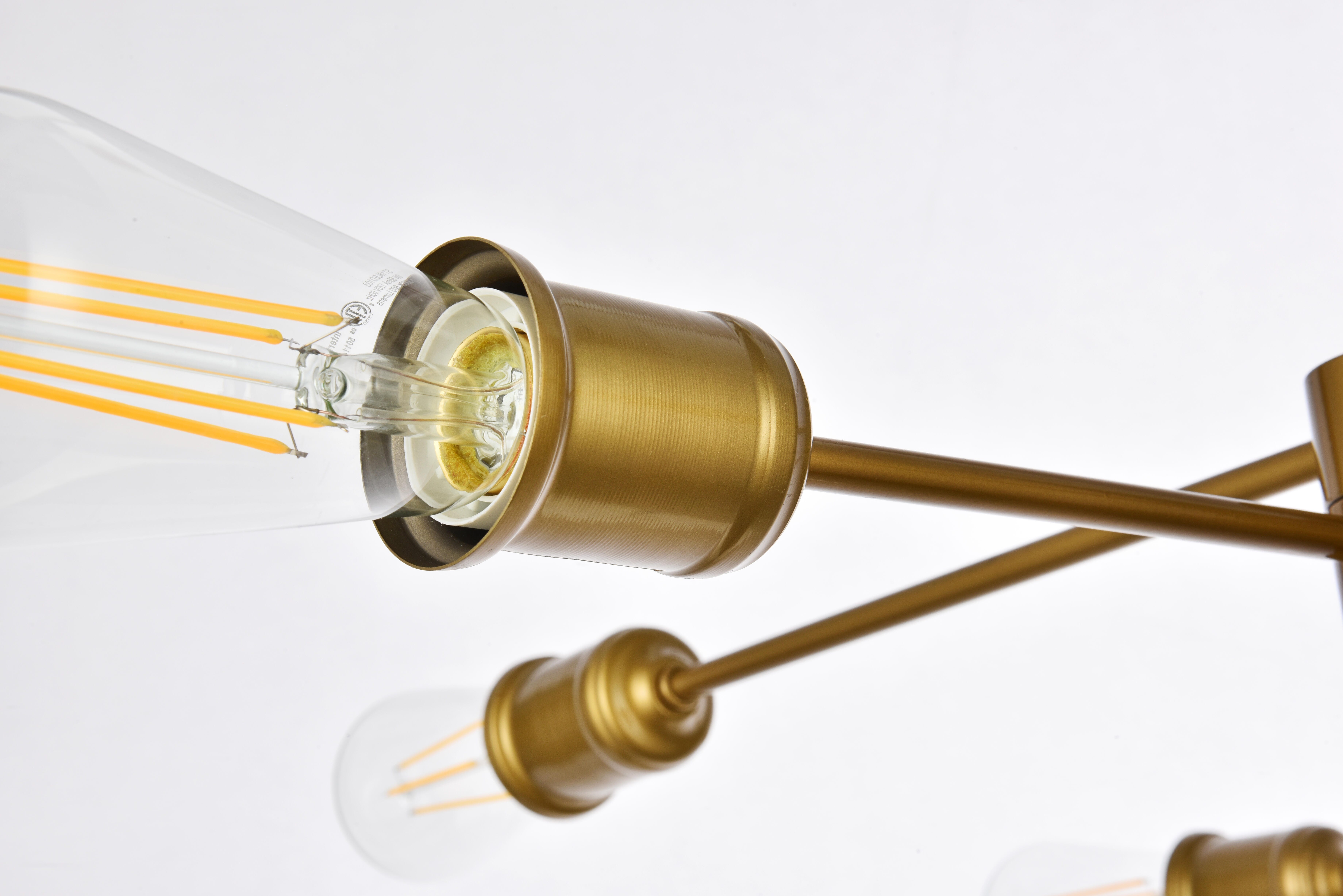 Living District Xavier 6 Lights Pendant In Brass, , large