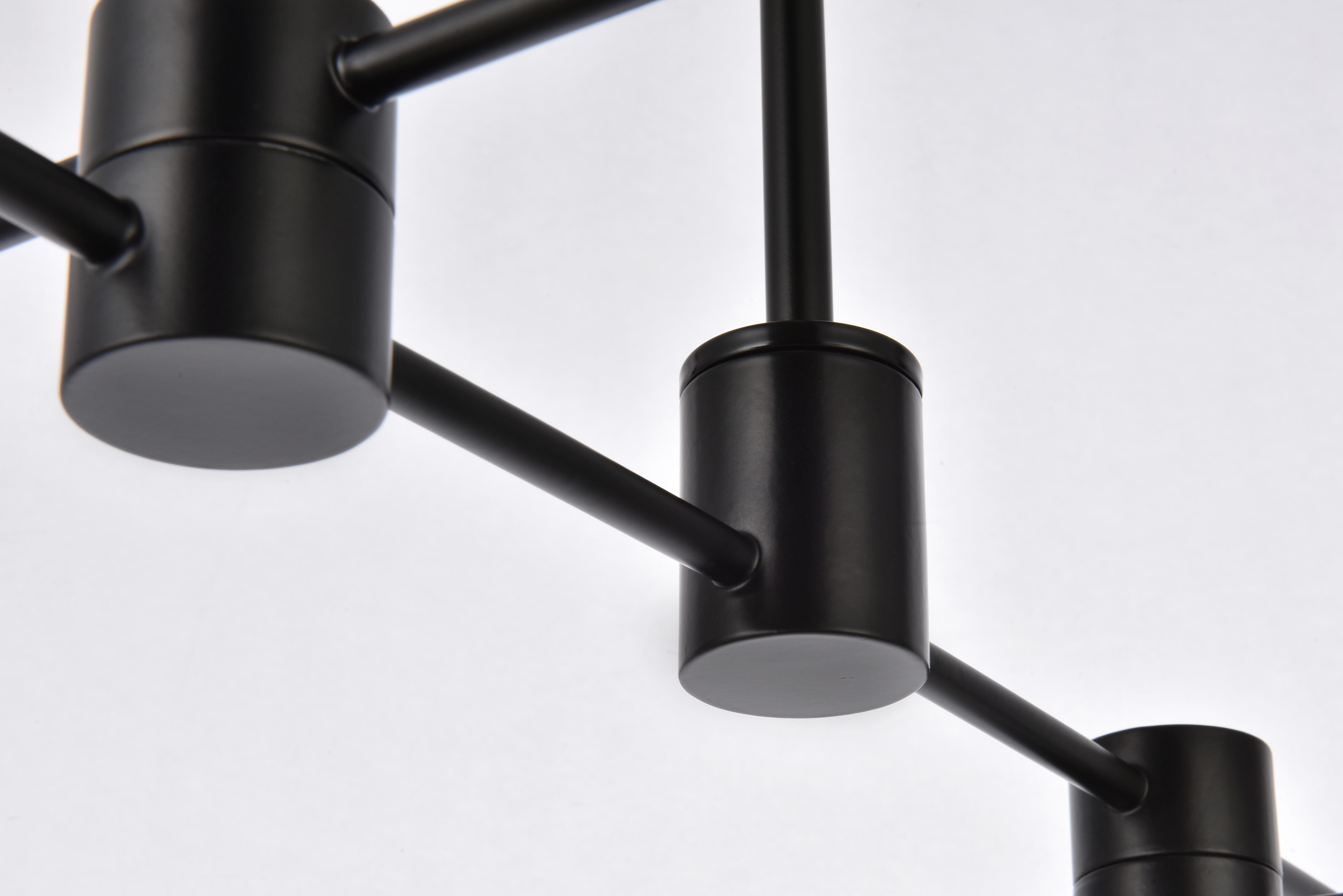 Living District Xavier 6 Lights Pendant In Black, Black, large