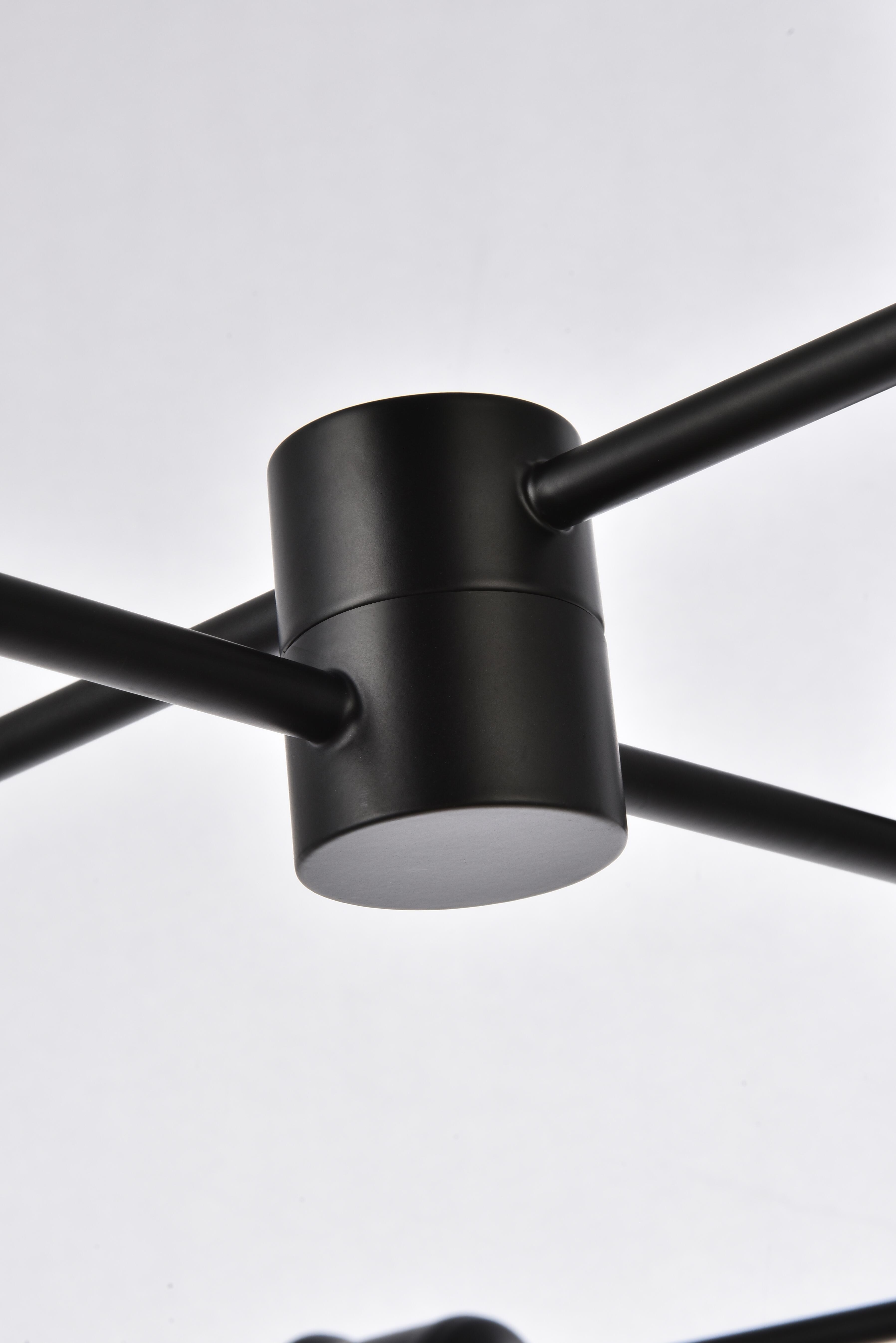 Living District Xavier 6 Lights Pendant In Black, Black, large