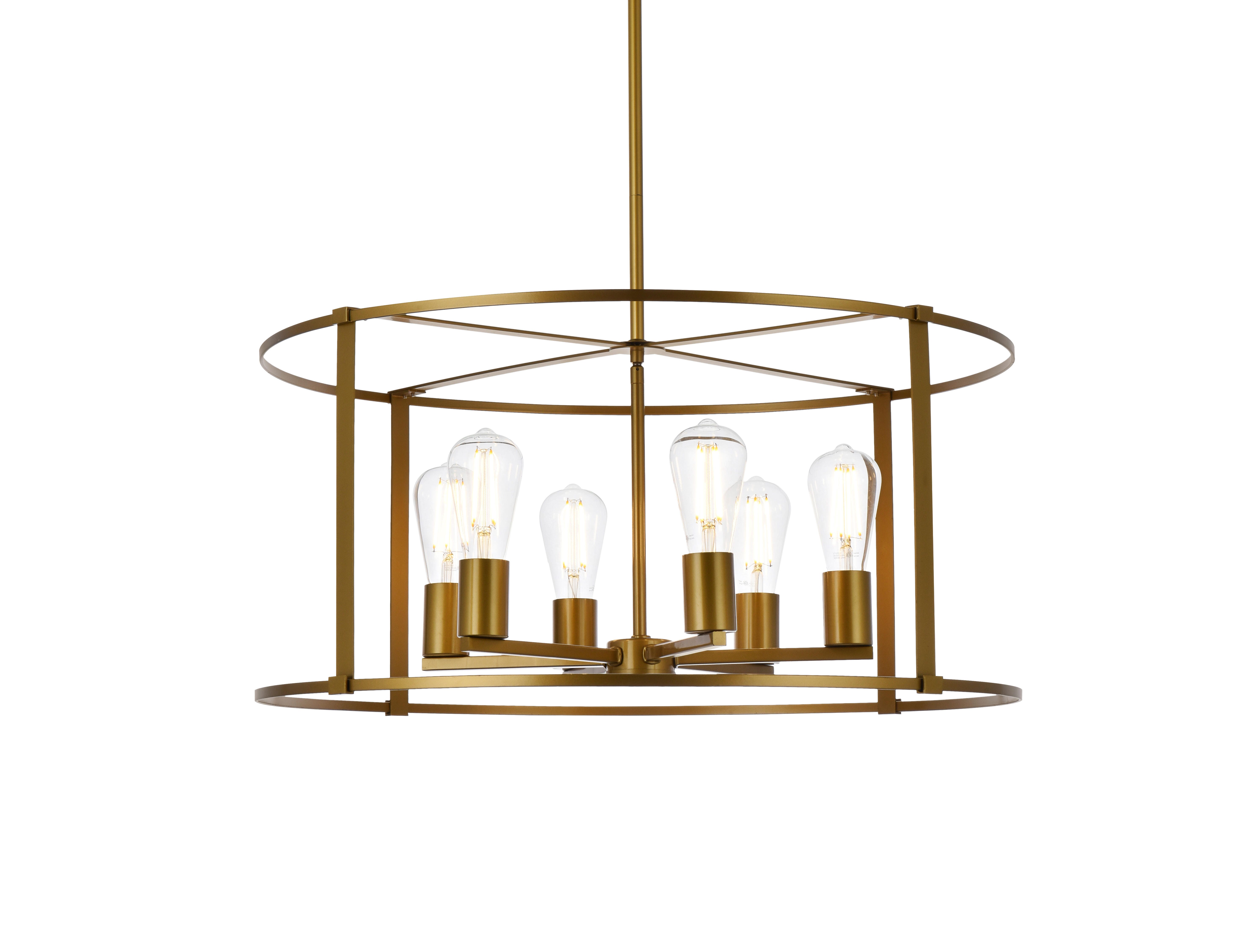 Living District Agnys 6 Lights Pendant In Brass, , large