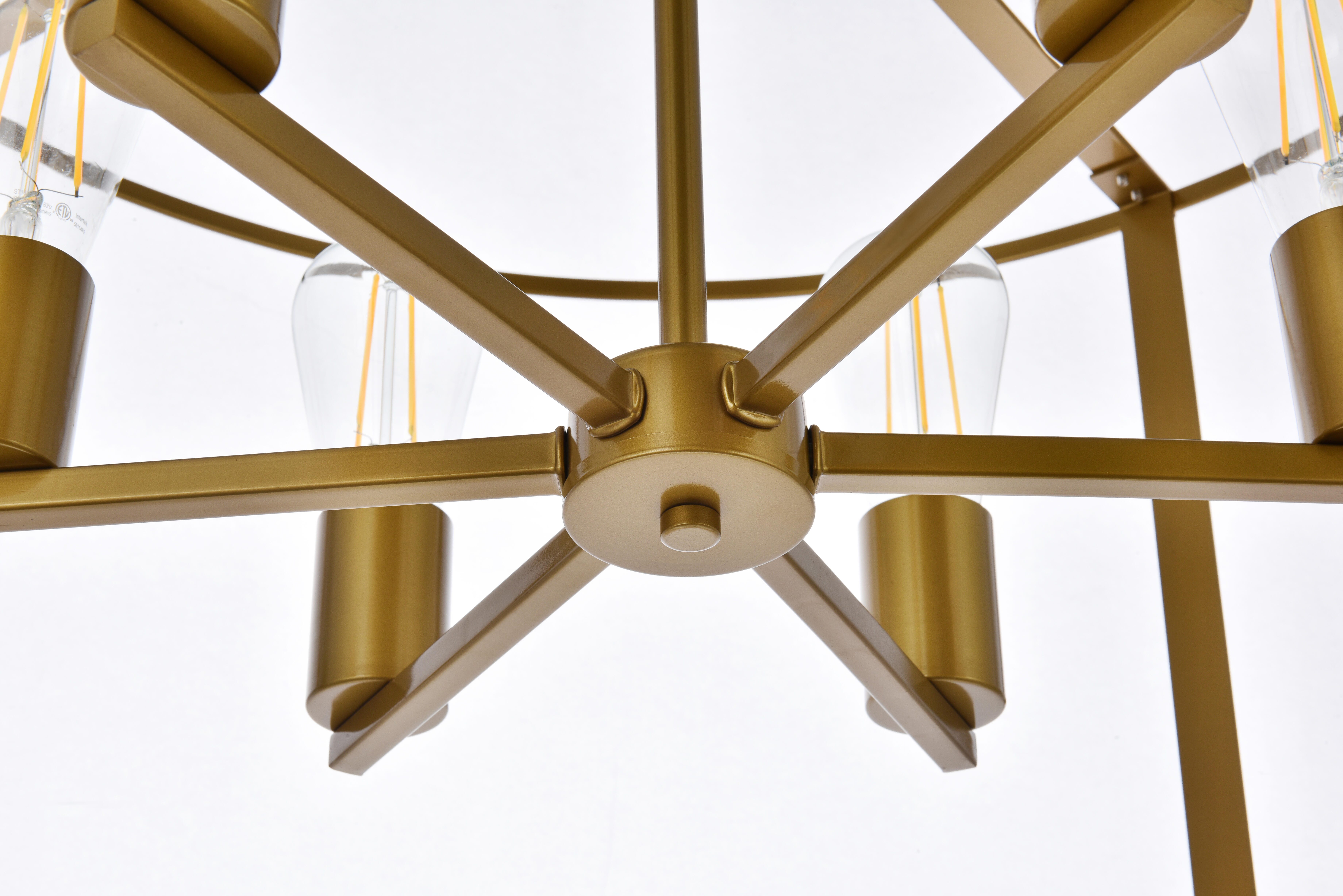 Living District Agnys 6 Lights Pendant In Brass, , large