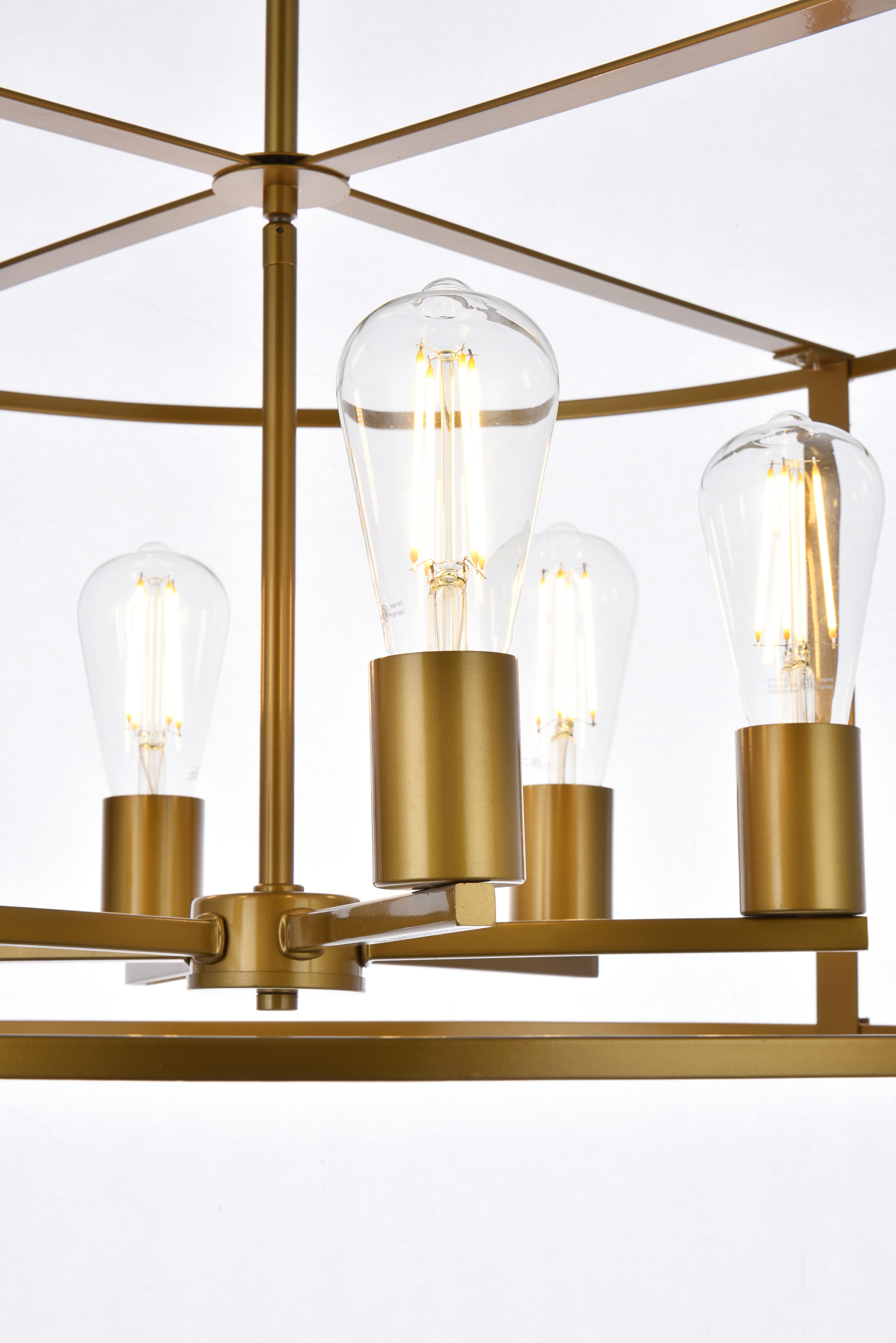 Living District Agnys 6 Lights Pendant In Brass, , large