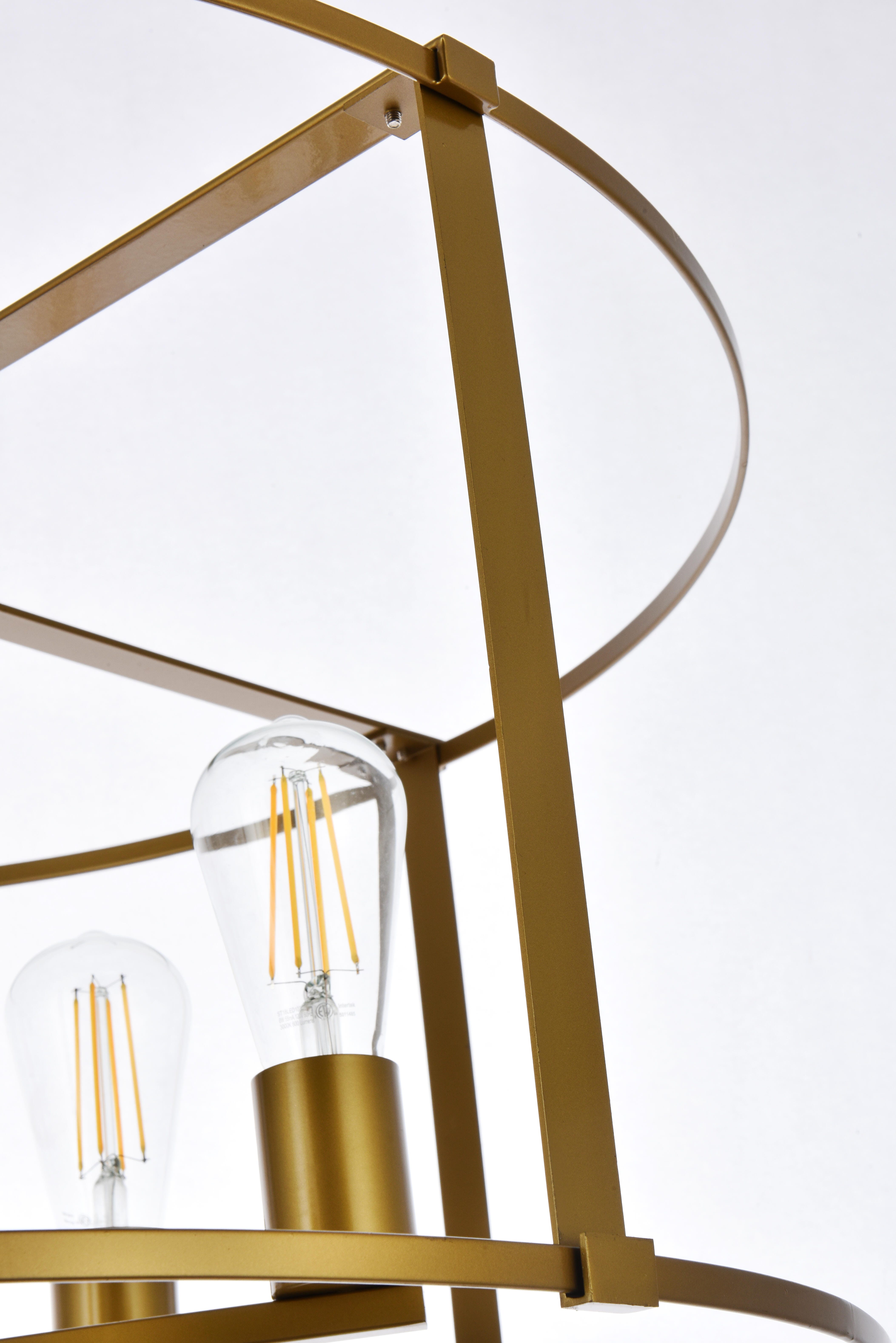 Living District Agnys 6 Lights Pendant In Brass, , large