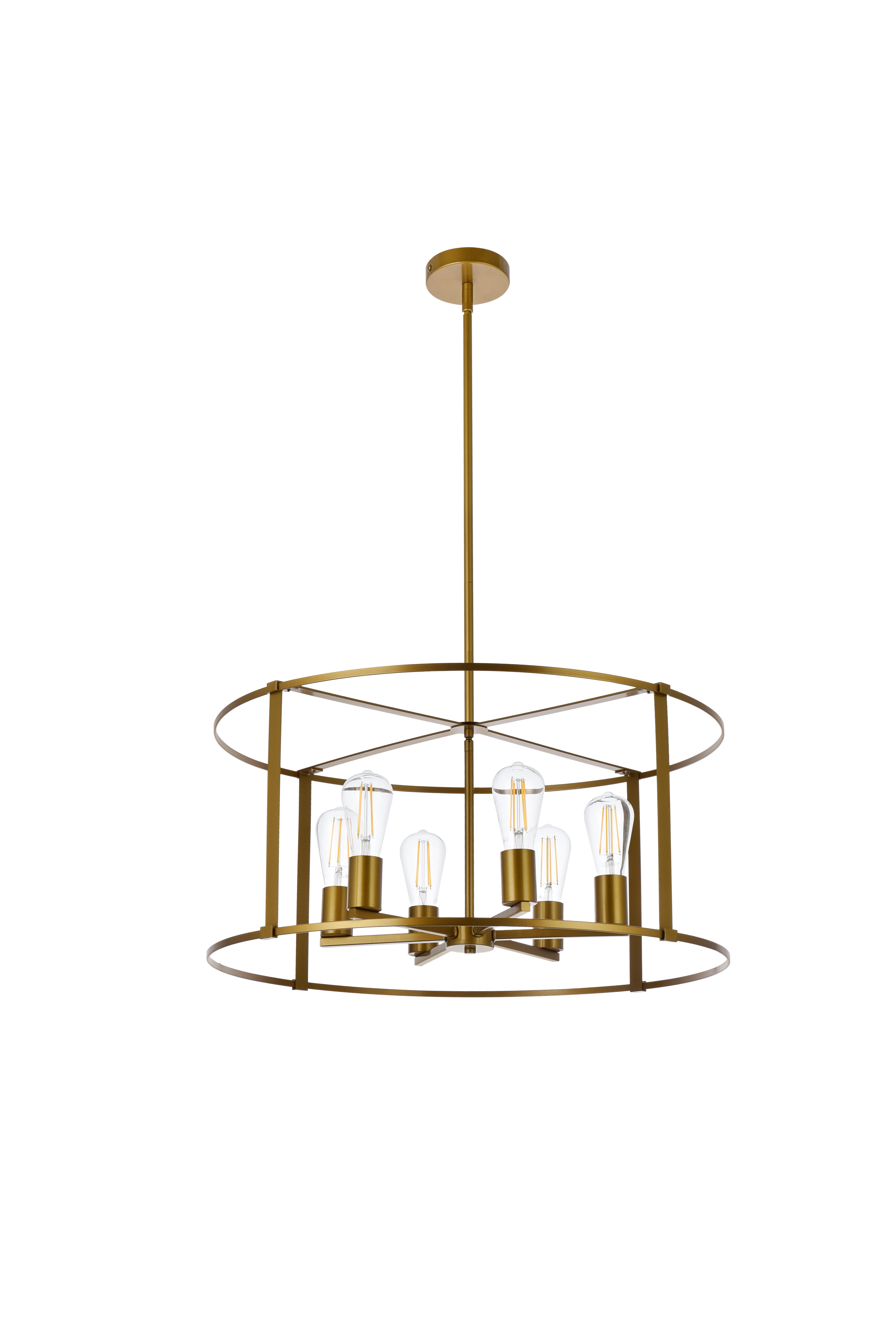Living District Agnys 6 Lights Pendant In Brass, , large