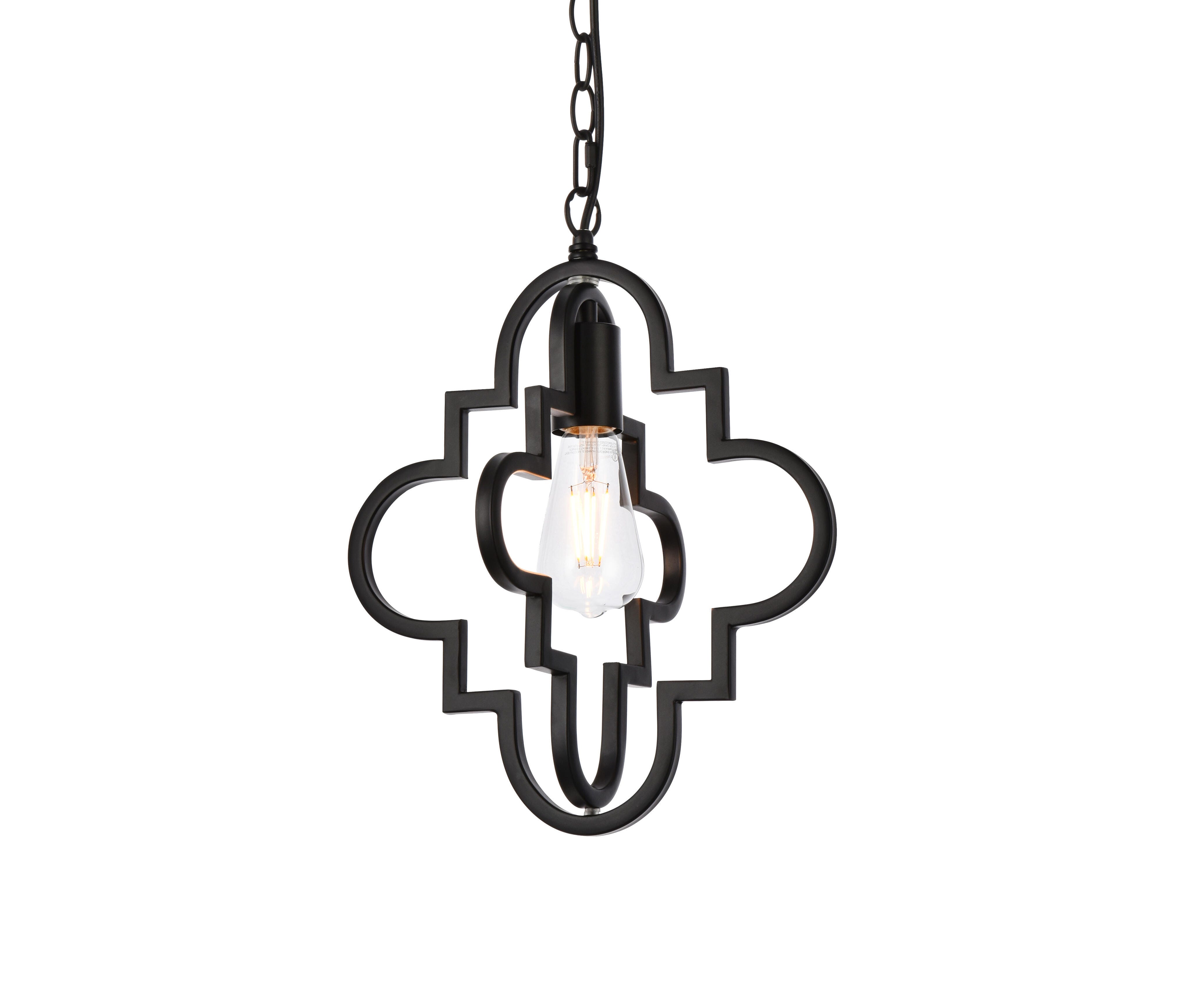 Living District Sandara 1 Light Pendant In Black, Black, large