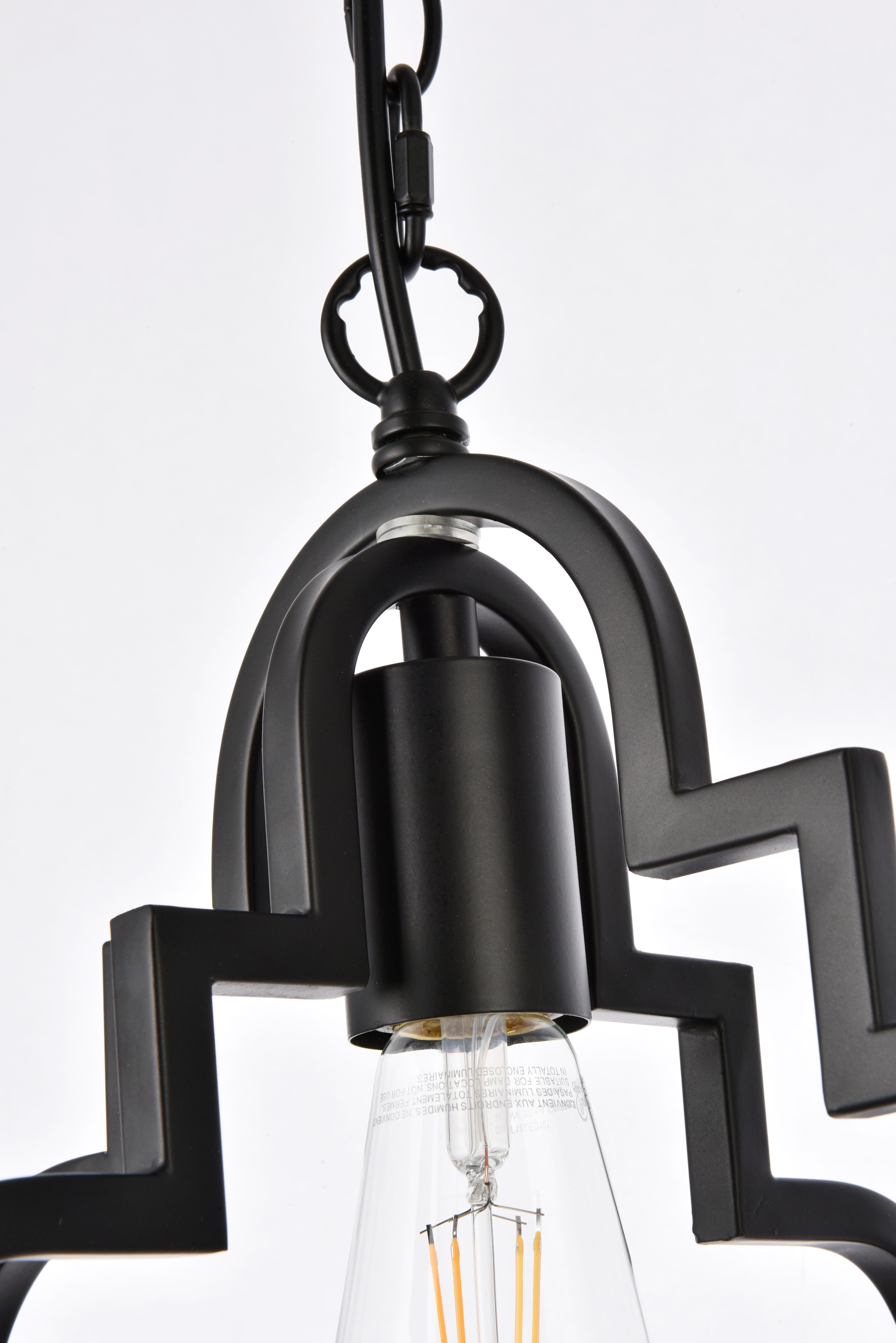 Living District Sandara 1 Light Pendant In Black, Black, large