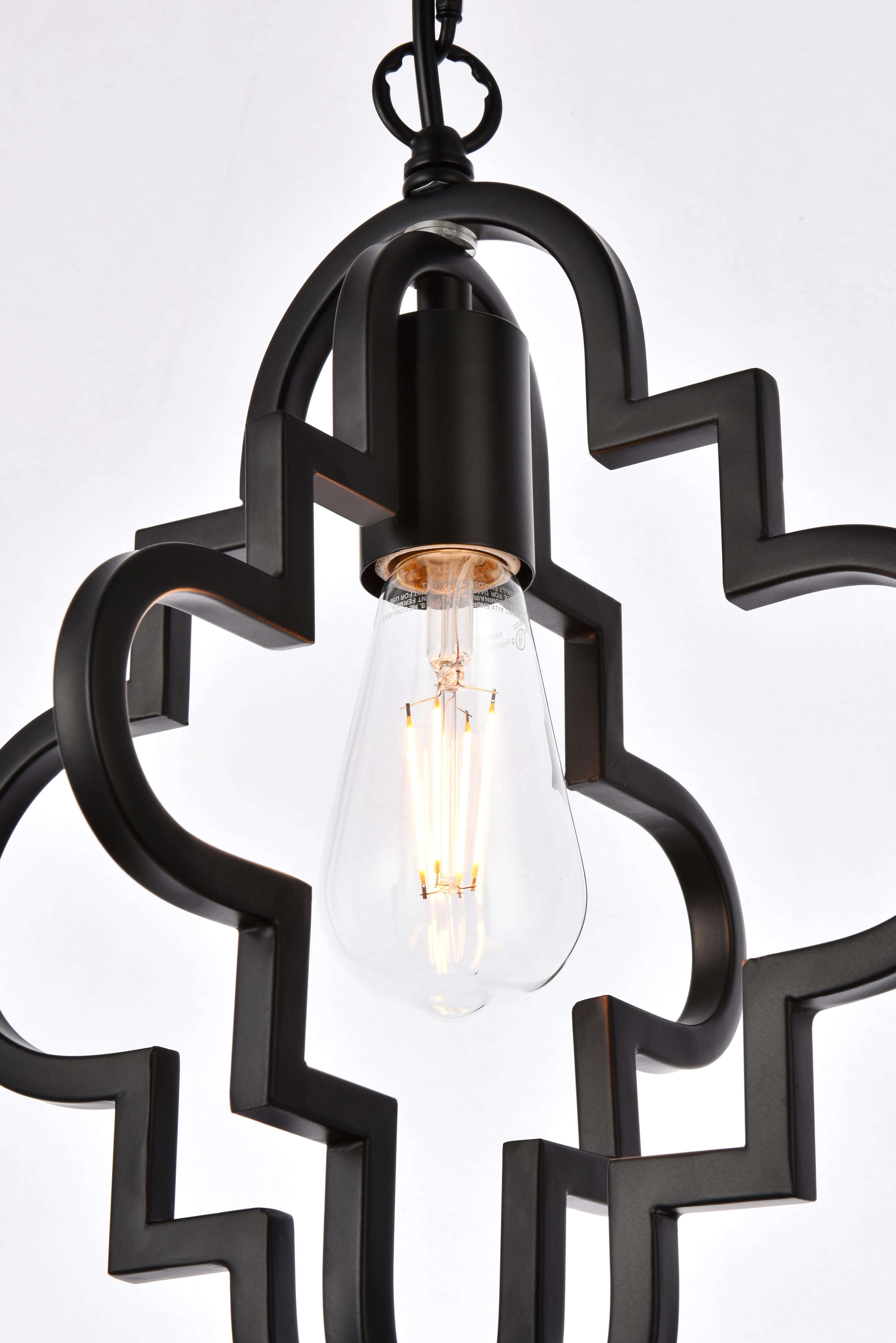 Living District Sandara 1 Light Pendant In Black, Black, large