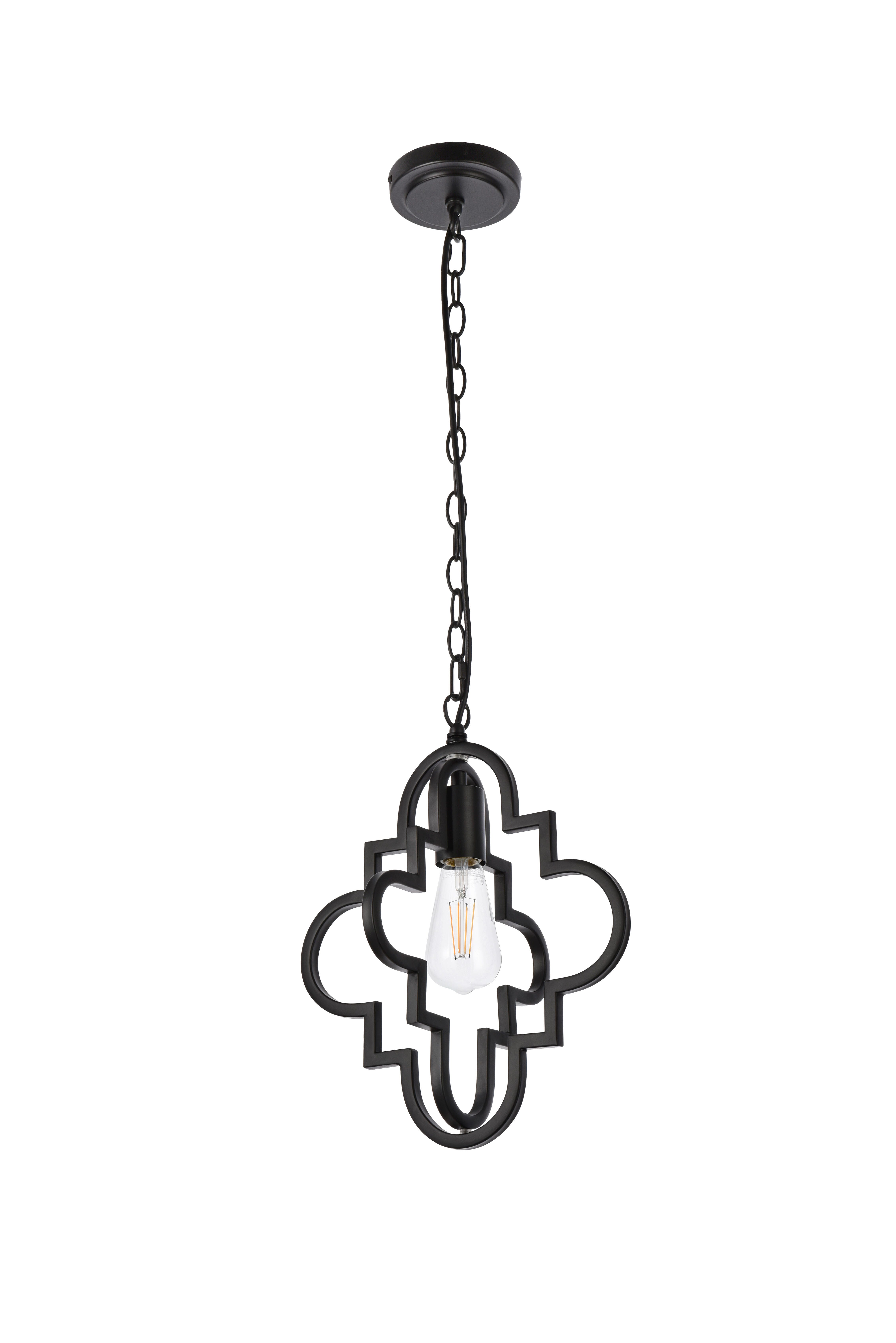 Living District Sandara 1 Light Pendant In Black, Black, large