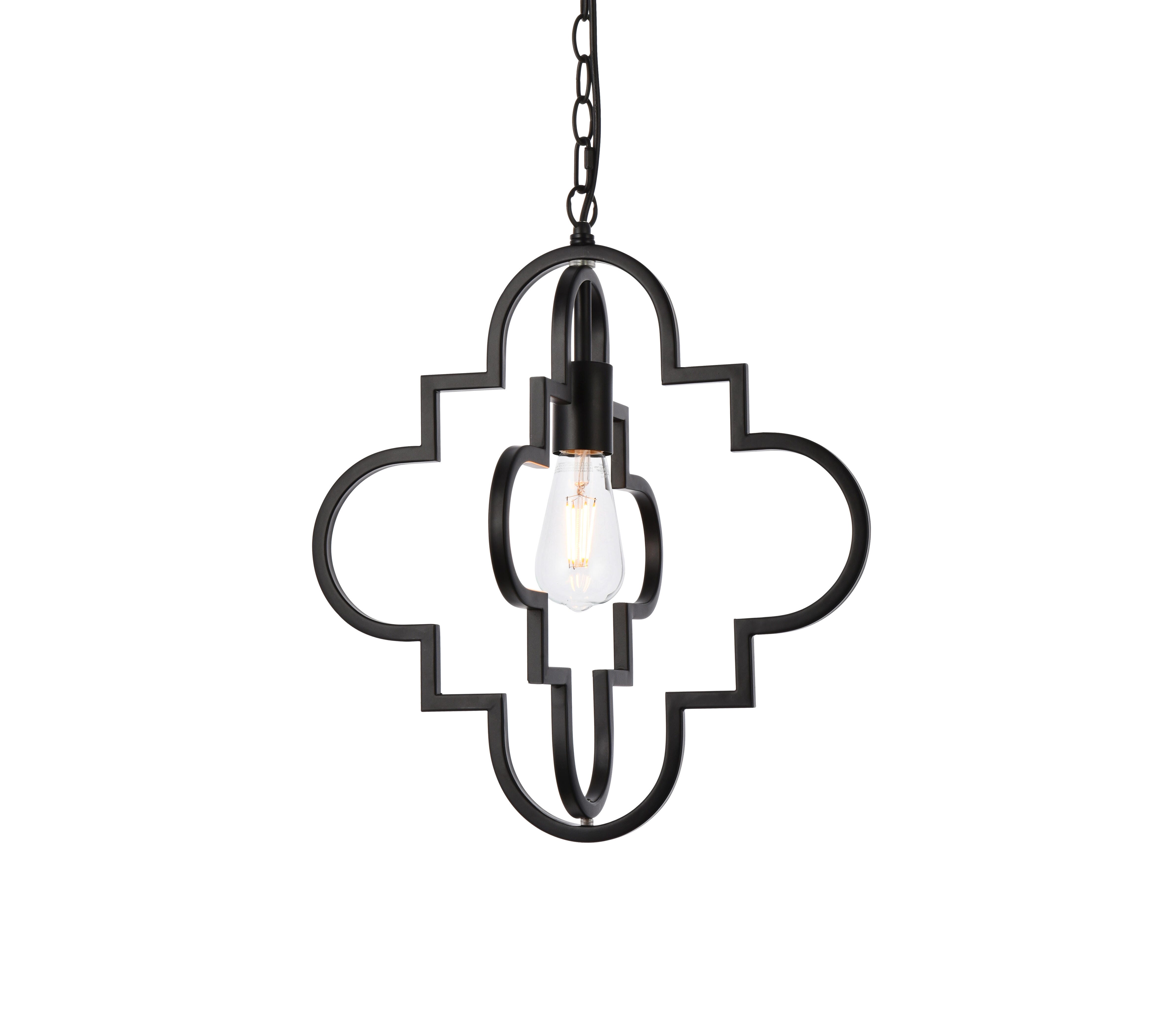 Living District Sandara 1 Light Pendant In Black, Black, large
