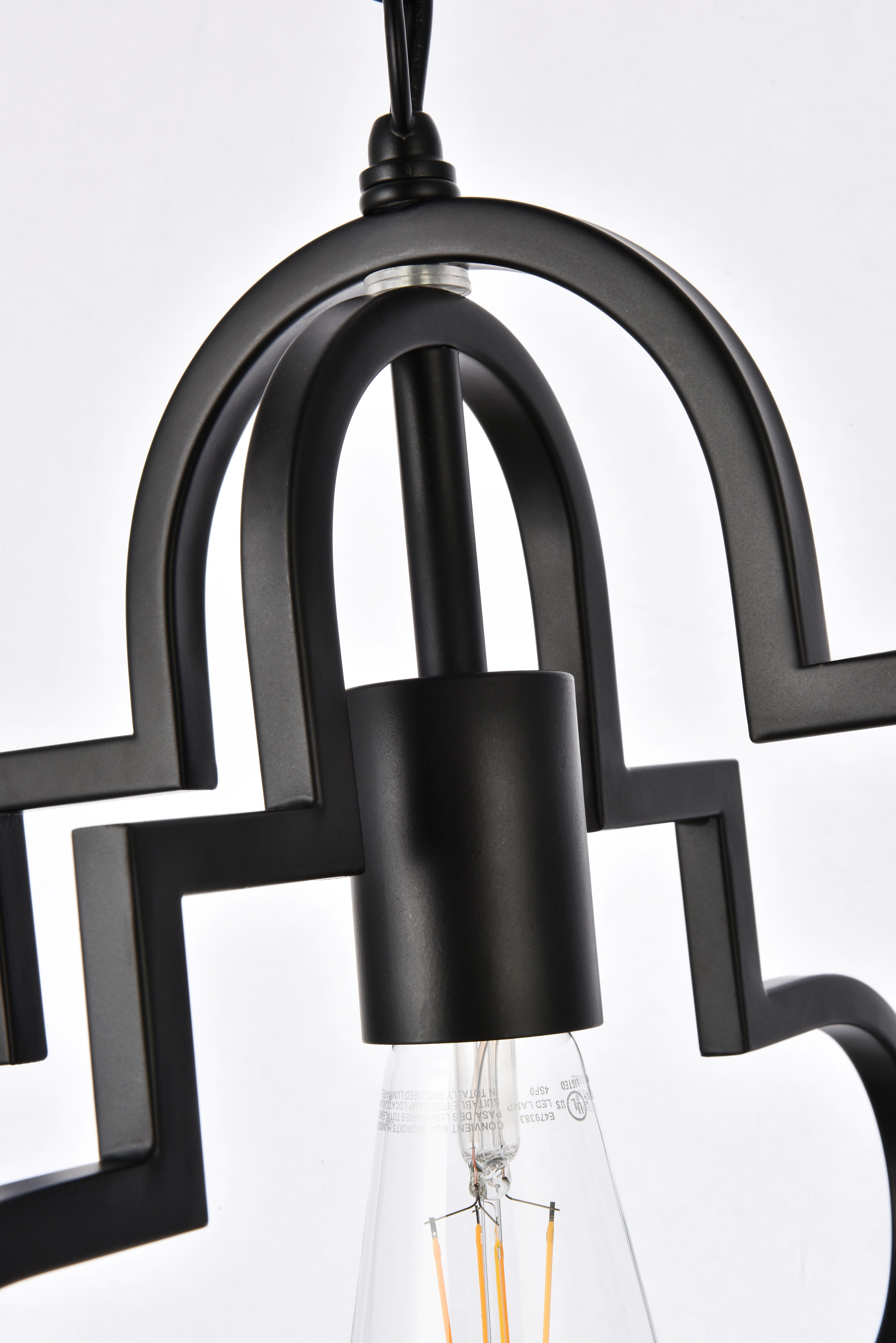 Living District Sandara 1 Light Pendant In Black, Black, large