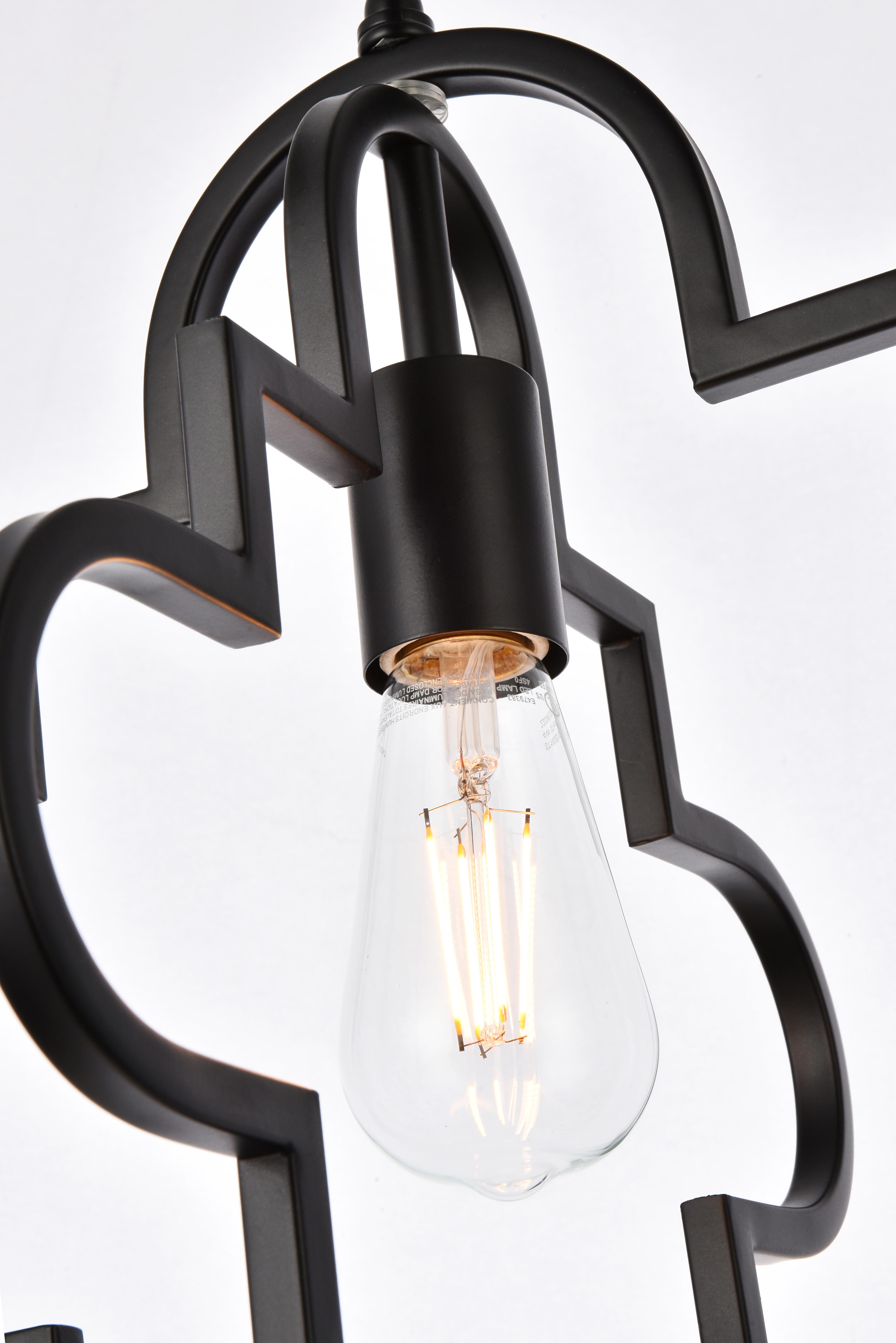 Living District Sandara 1 Light Pendant In Black, Black, large