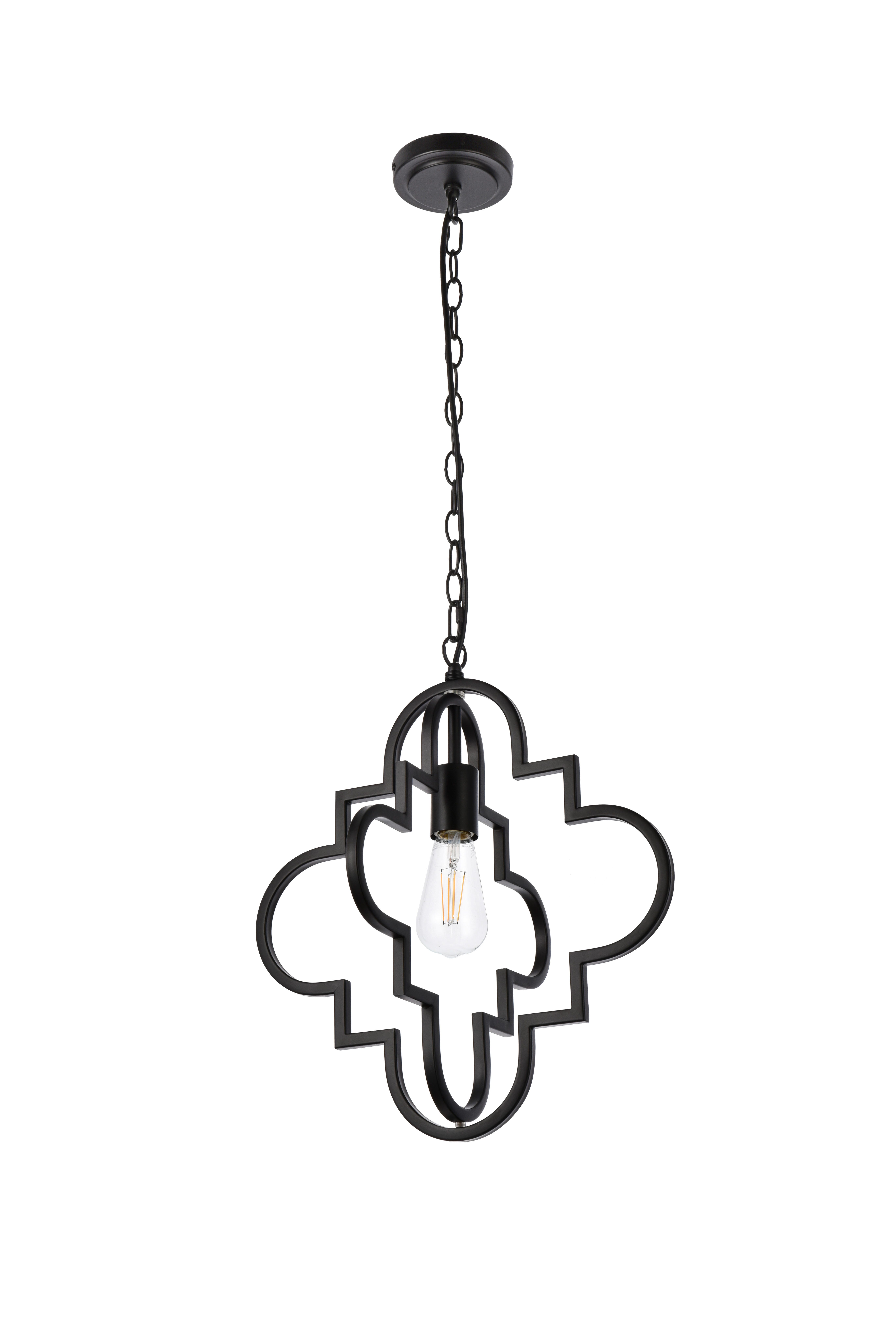 Living District Sandara 1 Light Pendant In Black, Black, large