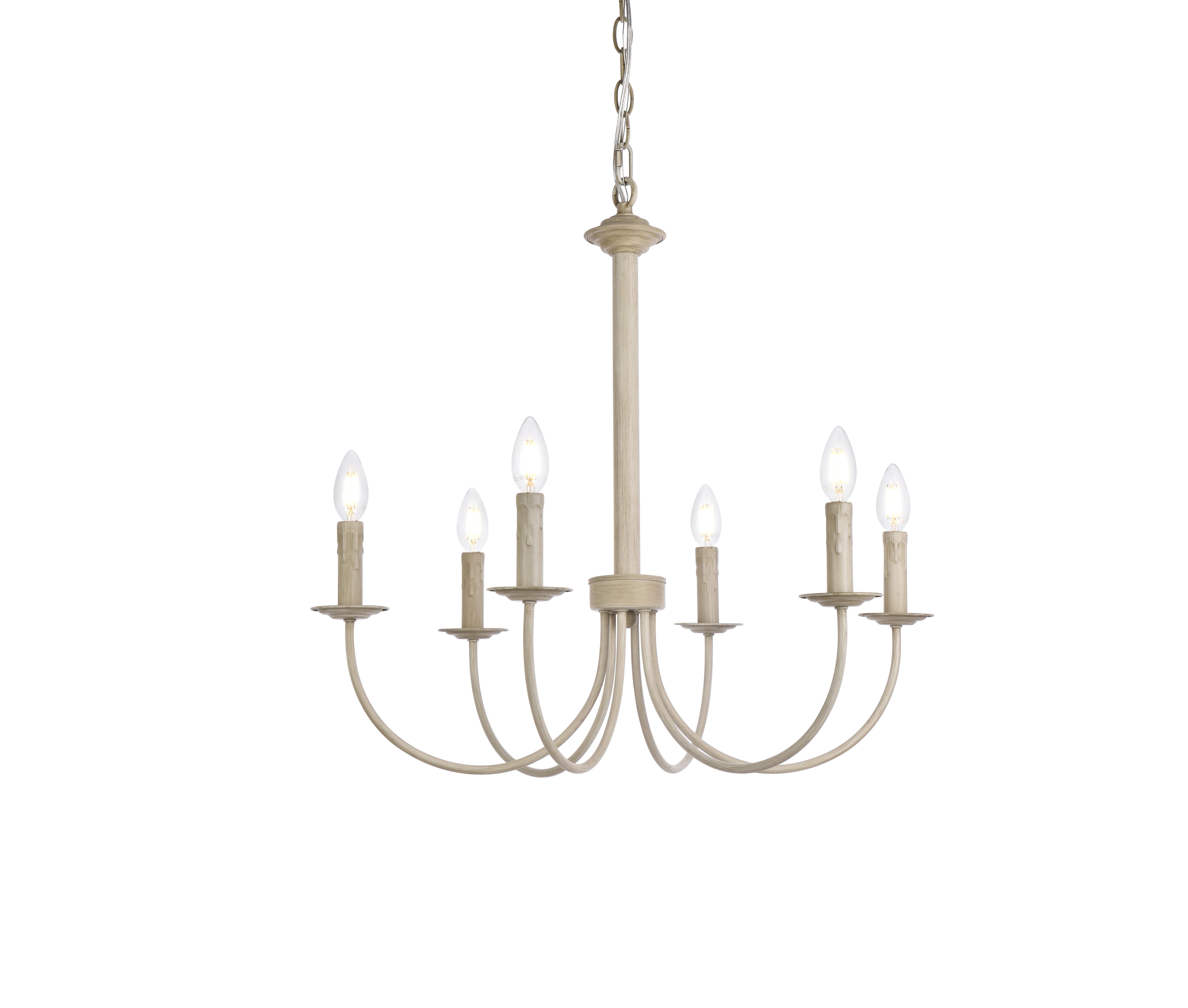 Living District Brielle 6 Lights Pendant In Weathered Dove, , large