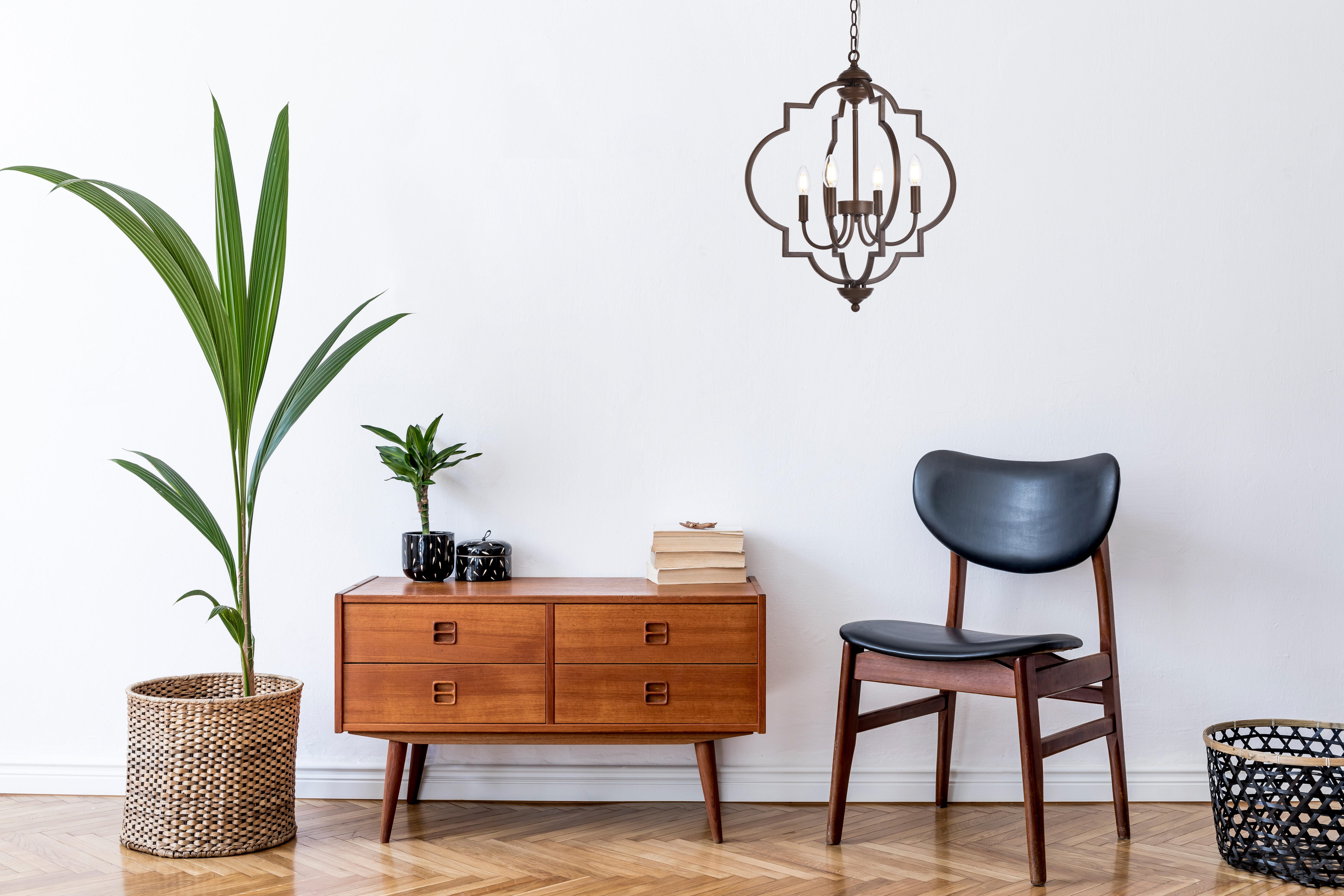 Living District Sandara 4 Lights Pendant In Weathered Oak, Weathered Oak, rollover