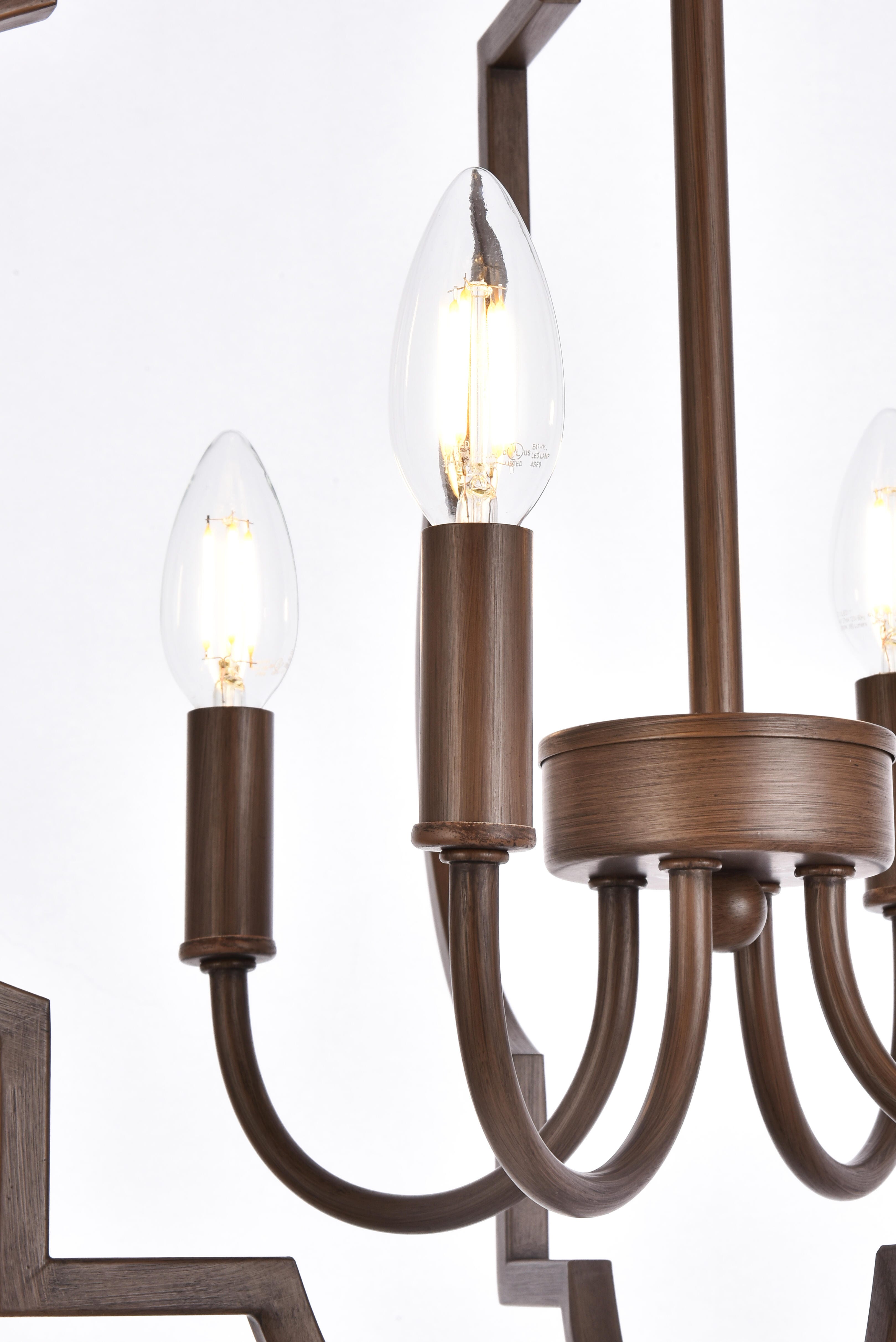 Living District Sandara 4 Lights Pendant In Weathered Oak, Weathered Oak, large