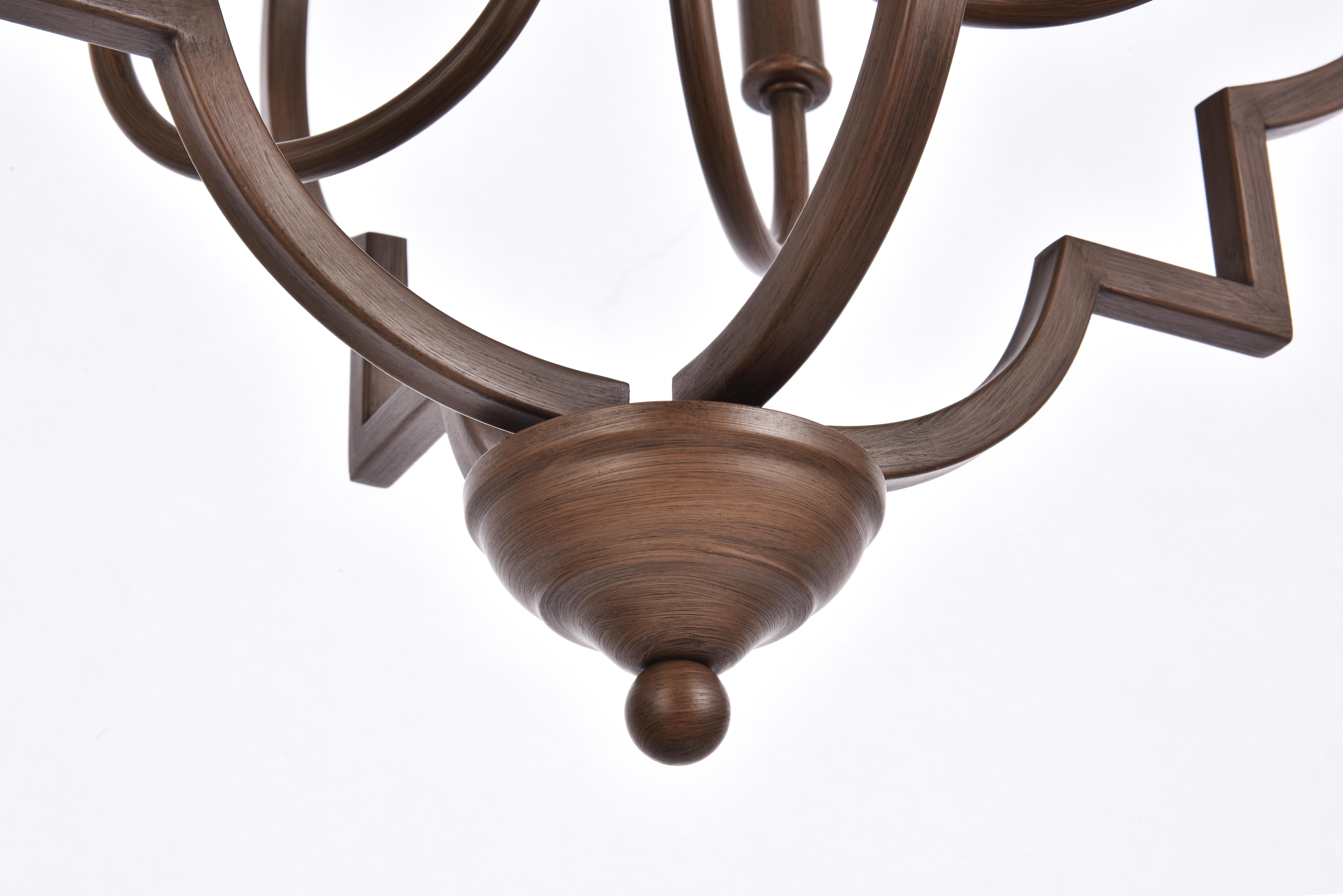 Living District Sandara 4 Lights Pendant In Weathered Oak, Weathered Oak, large
