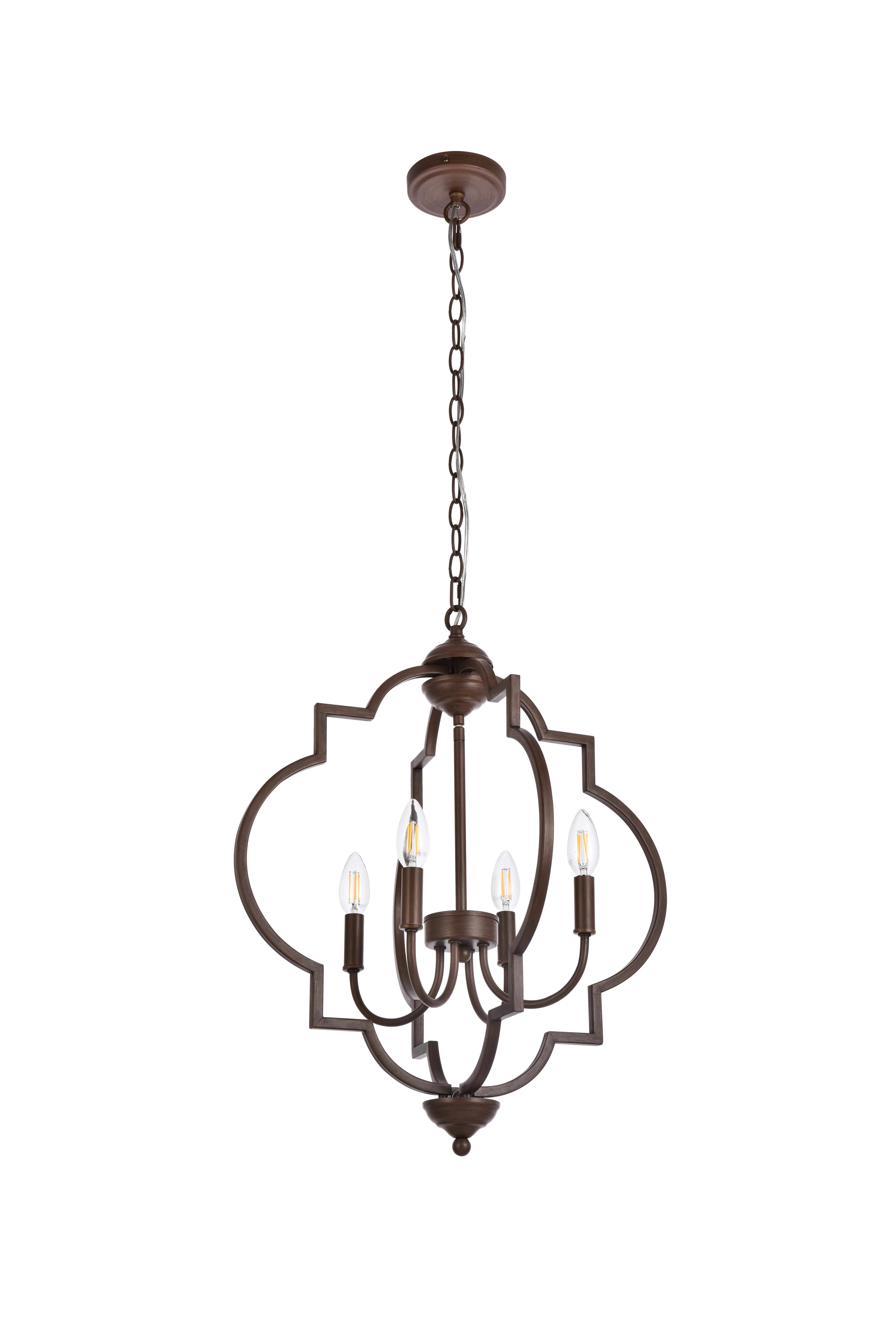Living District Sandara 4 Lights Pendant In Weathered Oak, Weathered Oak, large
