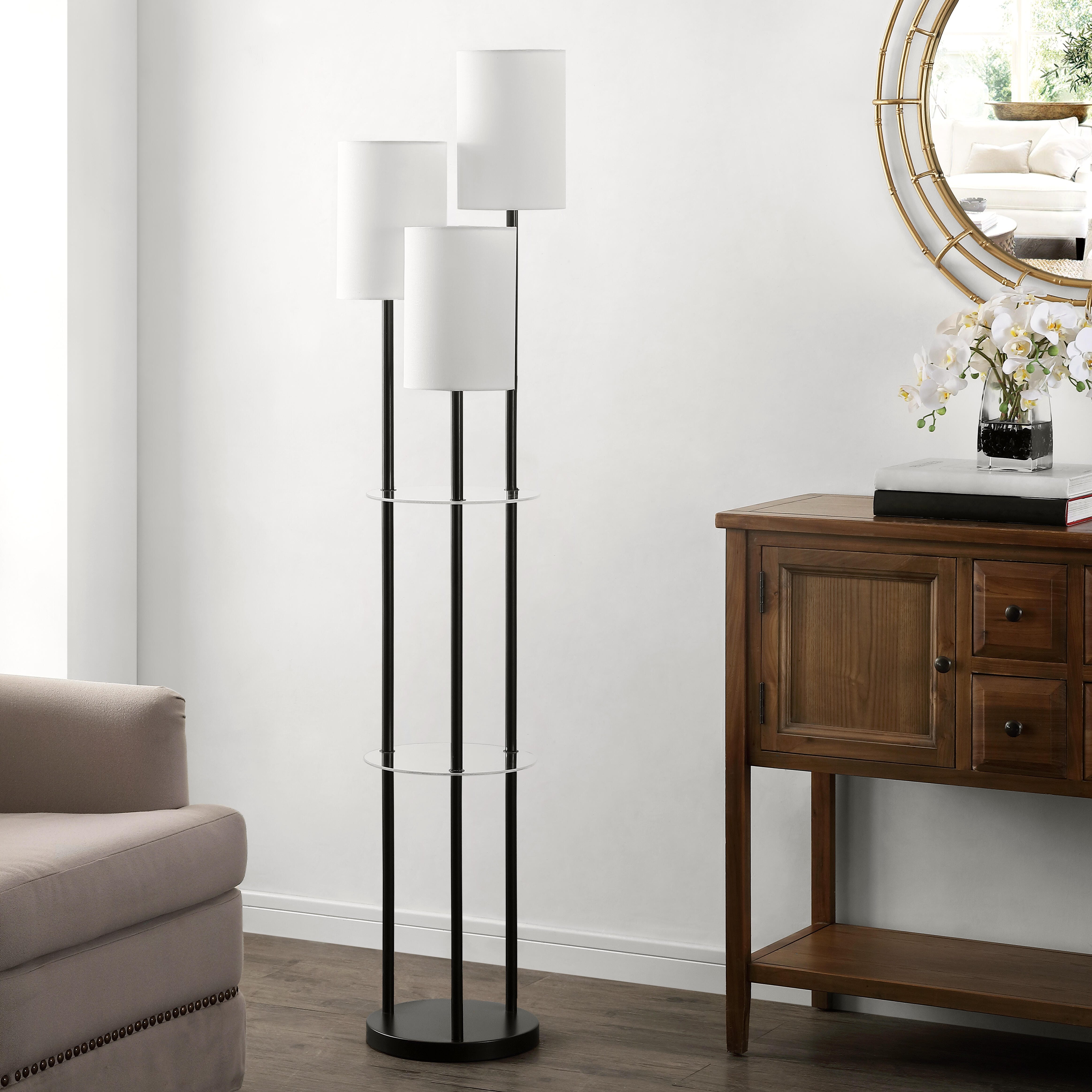 Soren Glass/Iron Floor Lamp, , large