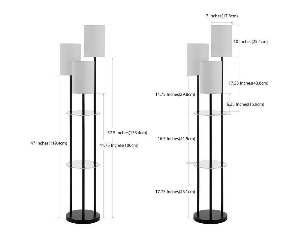 Soren Glass/Iron Floor Lamp, , large
