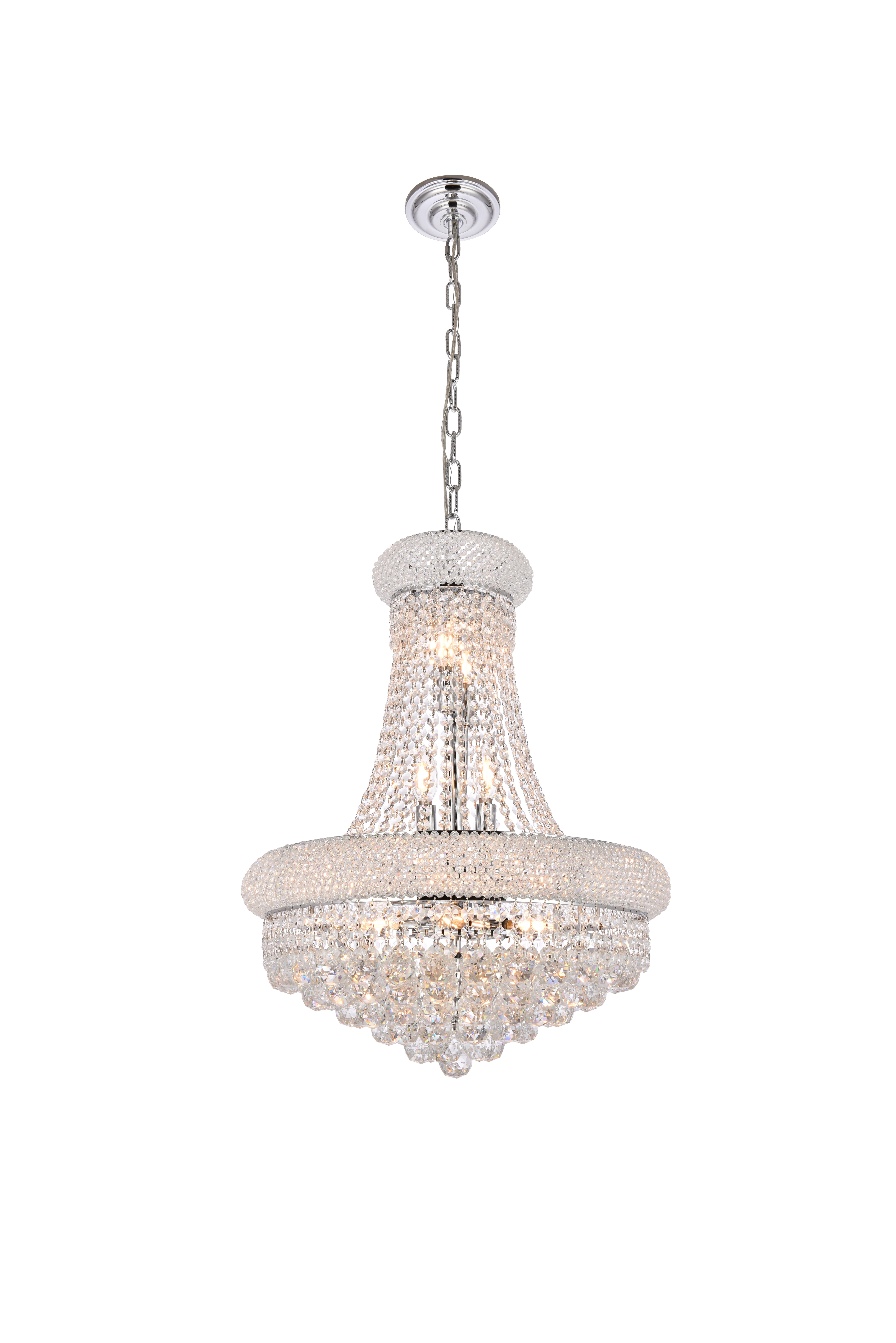 Primo 14 Light Chrome Chandelier Clear Royal Cut Crystal, Chrome, large
