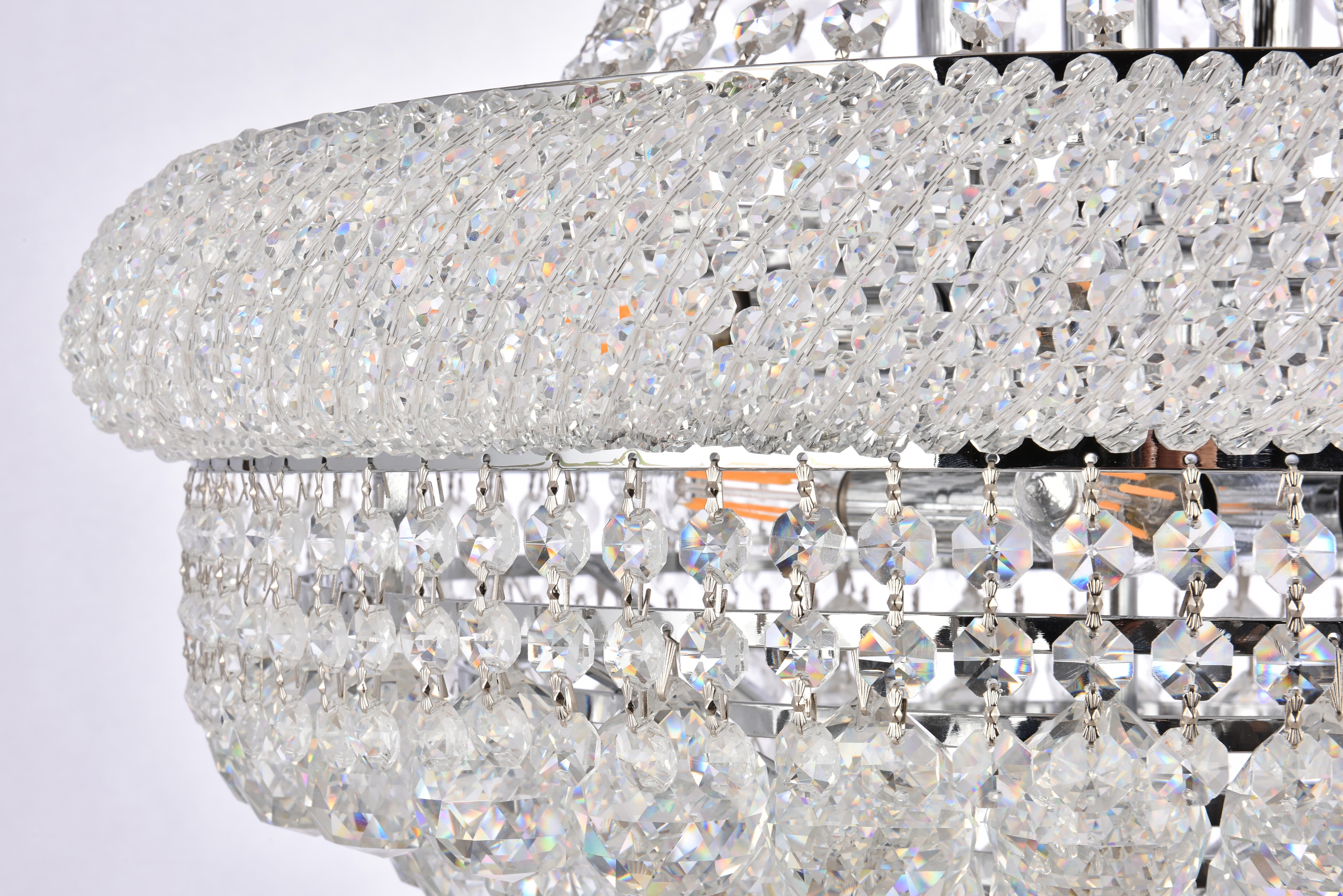 Primo 14 Light Chrome Chandelier Clear Royal Cut Crystal, Chrome, large